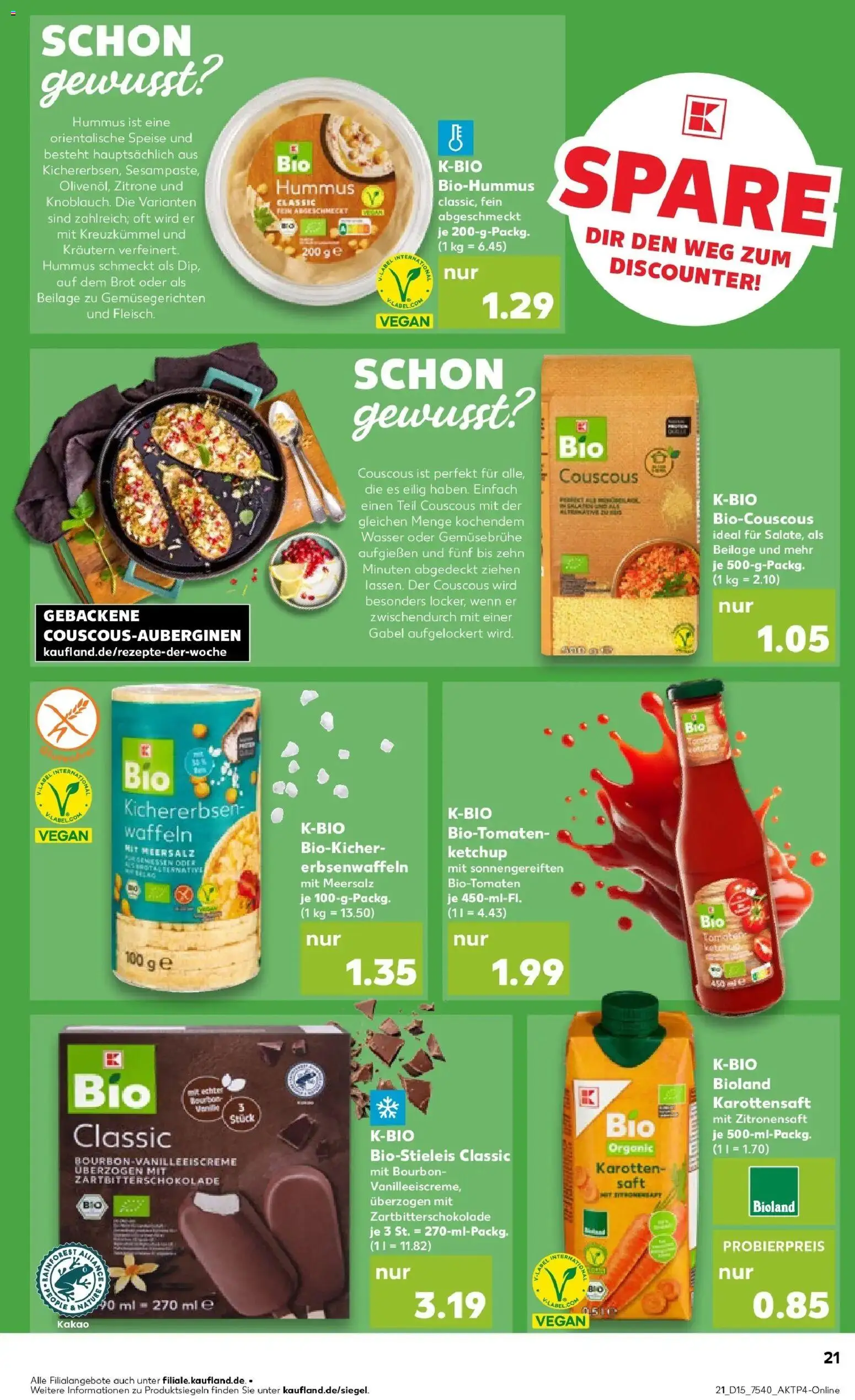 Kaufland Prospekt Lutherstadt Wittenberg	 – gültig ab 08.04.2026 | Seite: 21 | Produkte: Waffeln, Brot, Saft, Ketchup