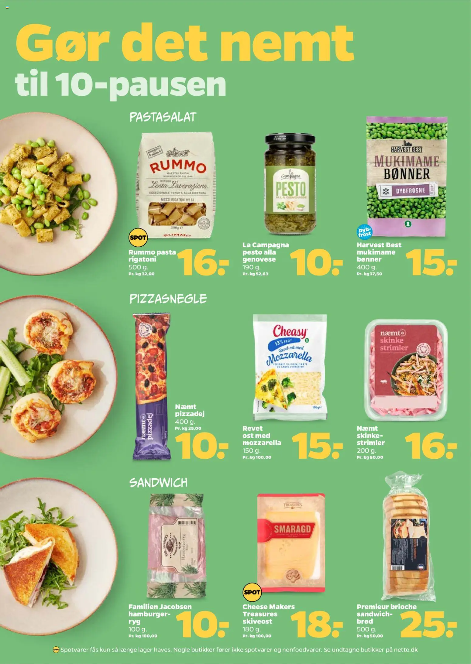 Netto tilbudsavis – gyldig fra 08/08/2026 | Side: 6 | Produkter: Ost, Pizzadej, Pesto, Hamburgerryg