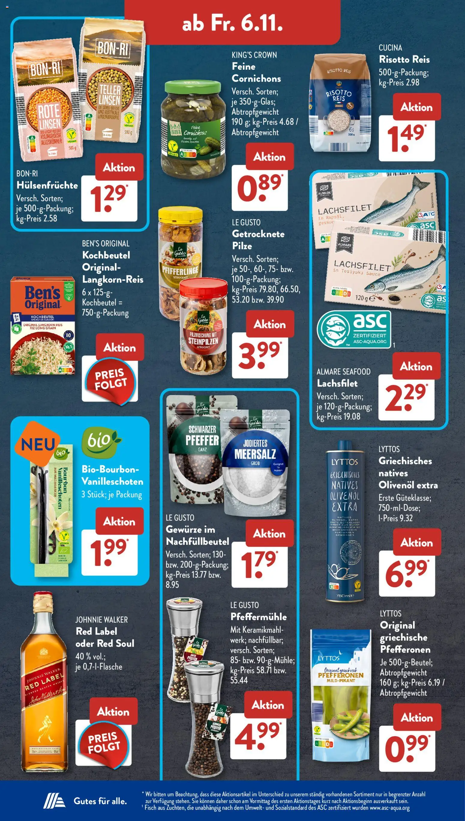 Aldi Süd Prospekt – gültig ab 02.11.2026 | Seite: 12 | Produkte: Whisky, Olivenol, Gewürze, Pfifferlinge