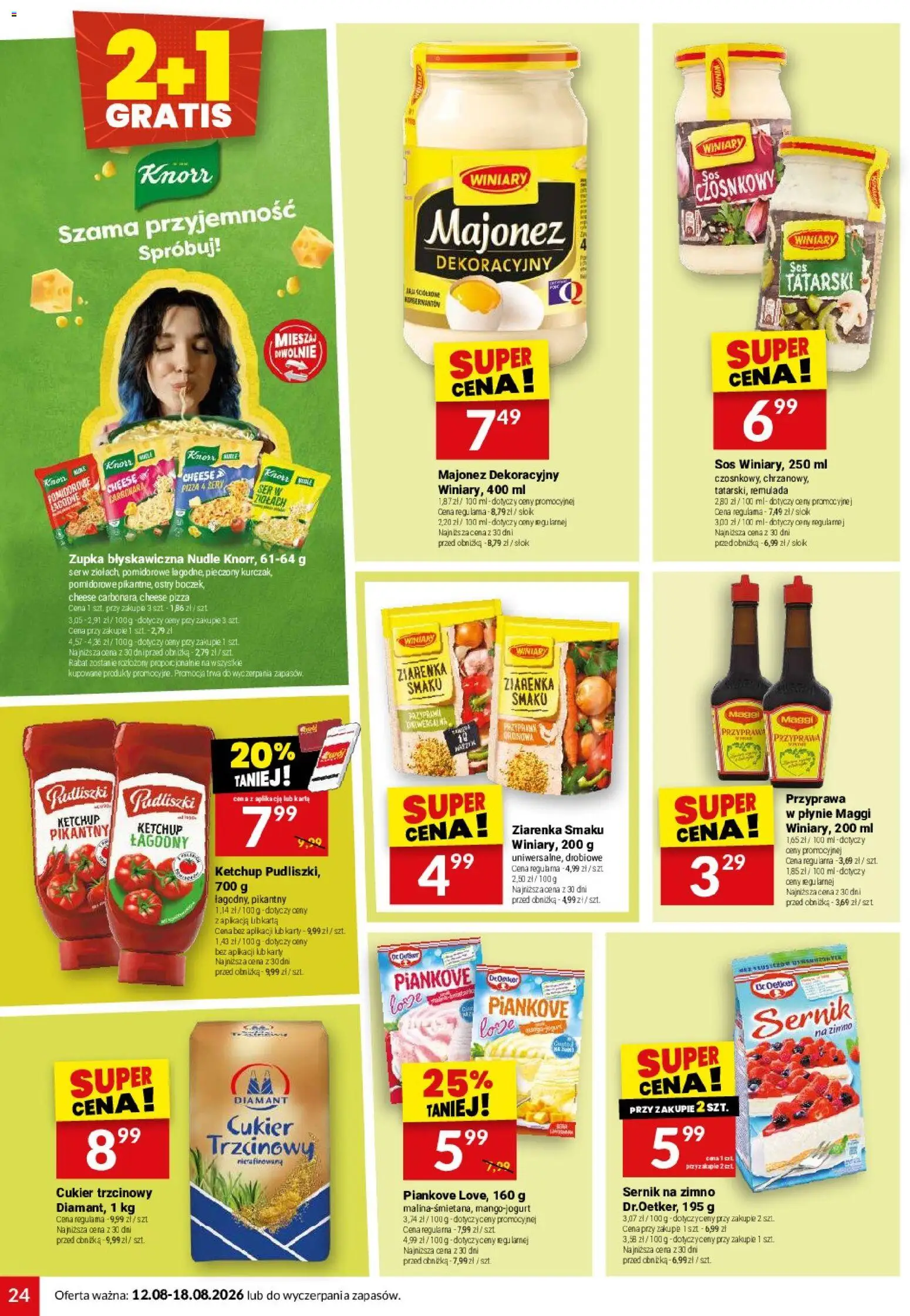 Twój Market gazetka od 12.08.2026 | Strona: 24 | Produkty: Ketchup, Sernik na zimno, Sok, Sos