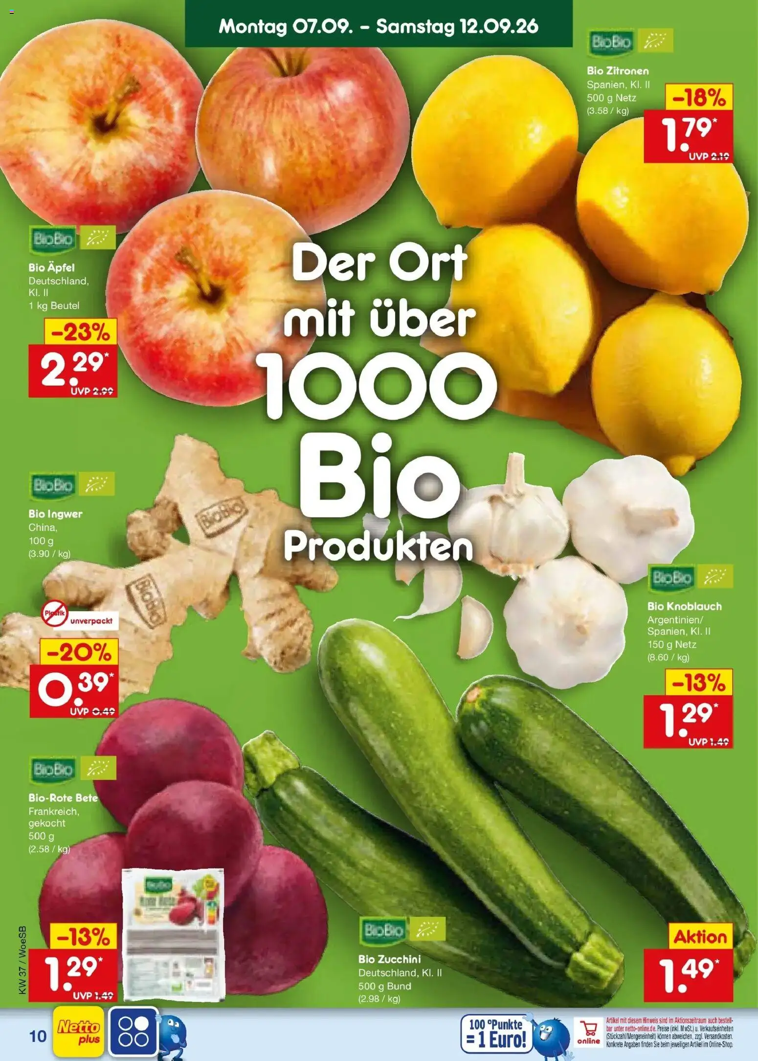 Netto Marken-Discount Prospekt Leonberg – gültig ab 07.09.2026 | Seite: 16 | Produkte: Äpfel, Knoblauch, Zucchini, Zitronen