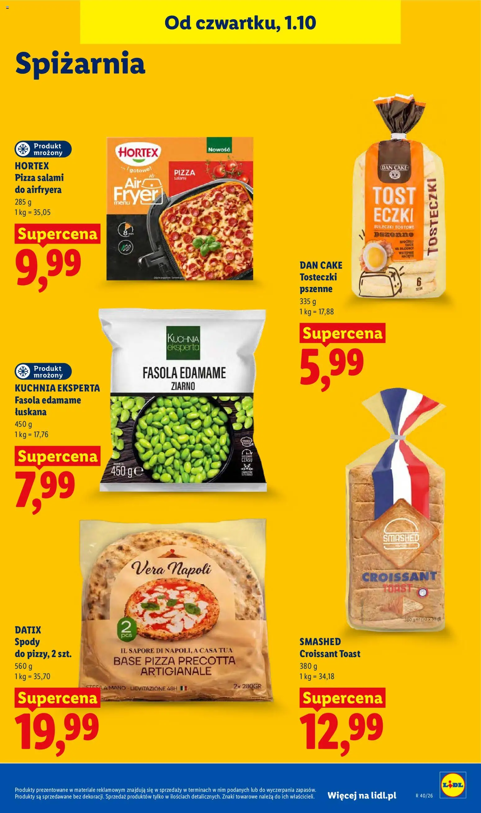 Lidl Polsko leták od 01.10.2026 | Strana: 89 | Produkty: Pizza, Edamame, Croissant