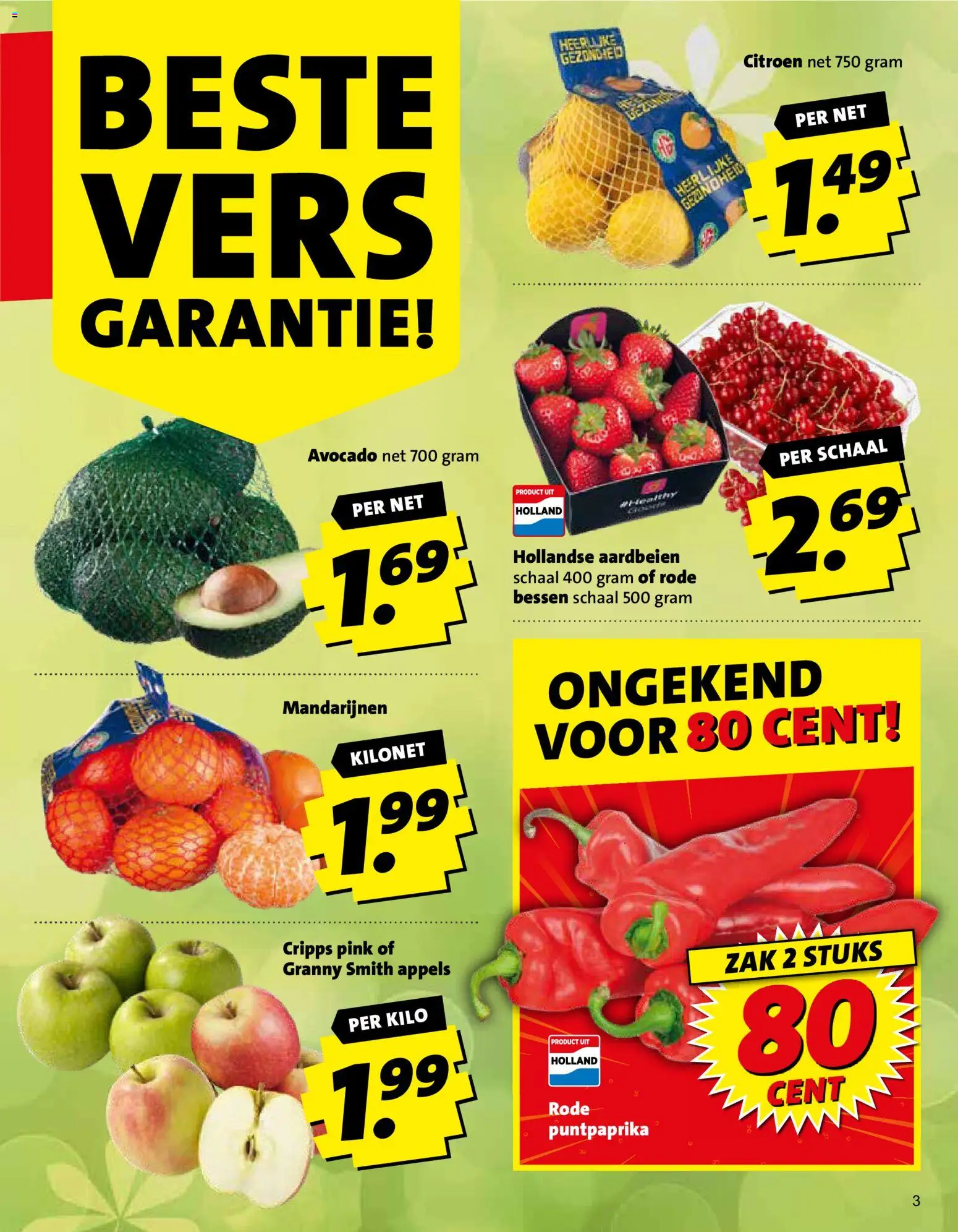 {H1} | Pagina: 3 | Producten: Avocado, Citroen, Appels, Mandarijnen