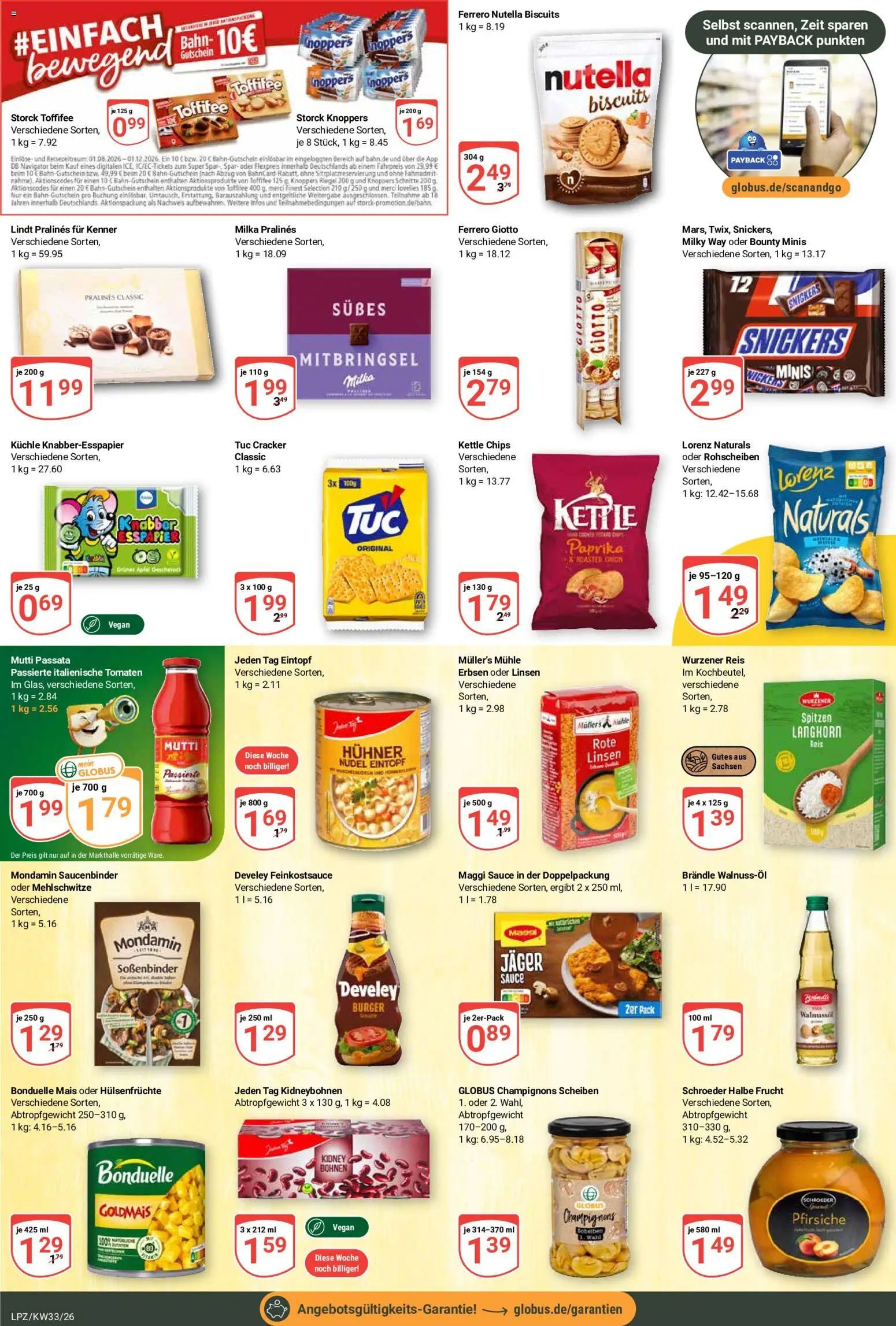 Globus Prospekt Leipzig – gültig ab 10.08.2026 | Seite: 17 | Produkte: Mühle, Snickers, Toffifee, Erbsen