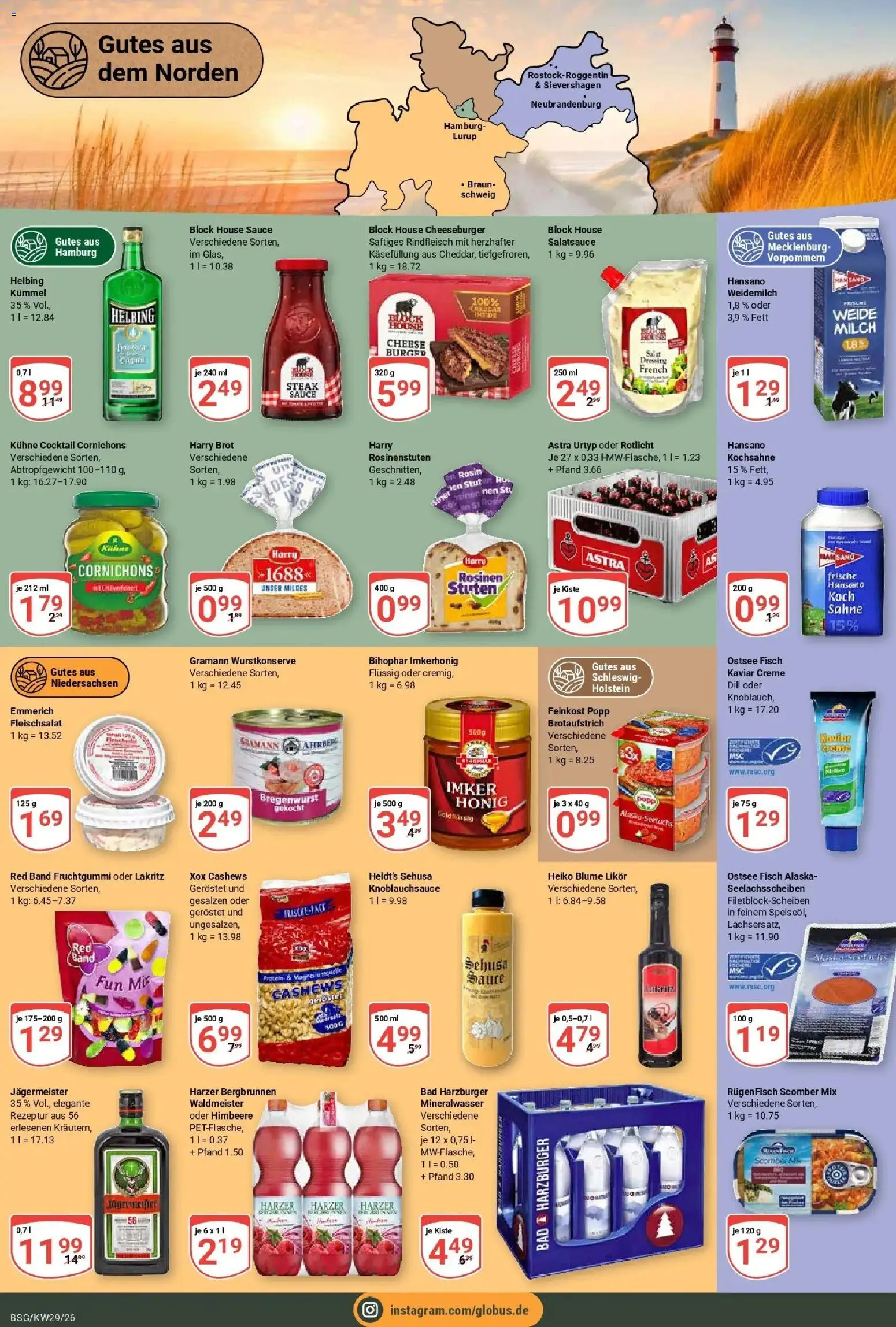 Globus Prospekt Braunschweig – gültig ab 13.07.2026 | Seite: 15 | Produkte: Milch, Burger, Steak, Sahne