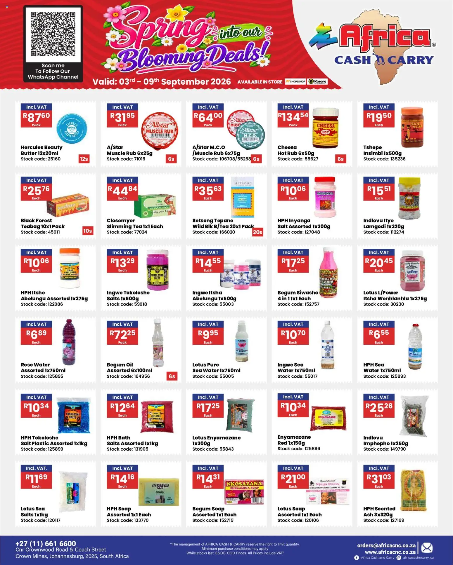 New Africa Cash & Carry catalogue – valid from 03/09/2026 | Page: 21 | Products: Lotus, Oil, Tea, Water