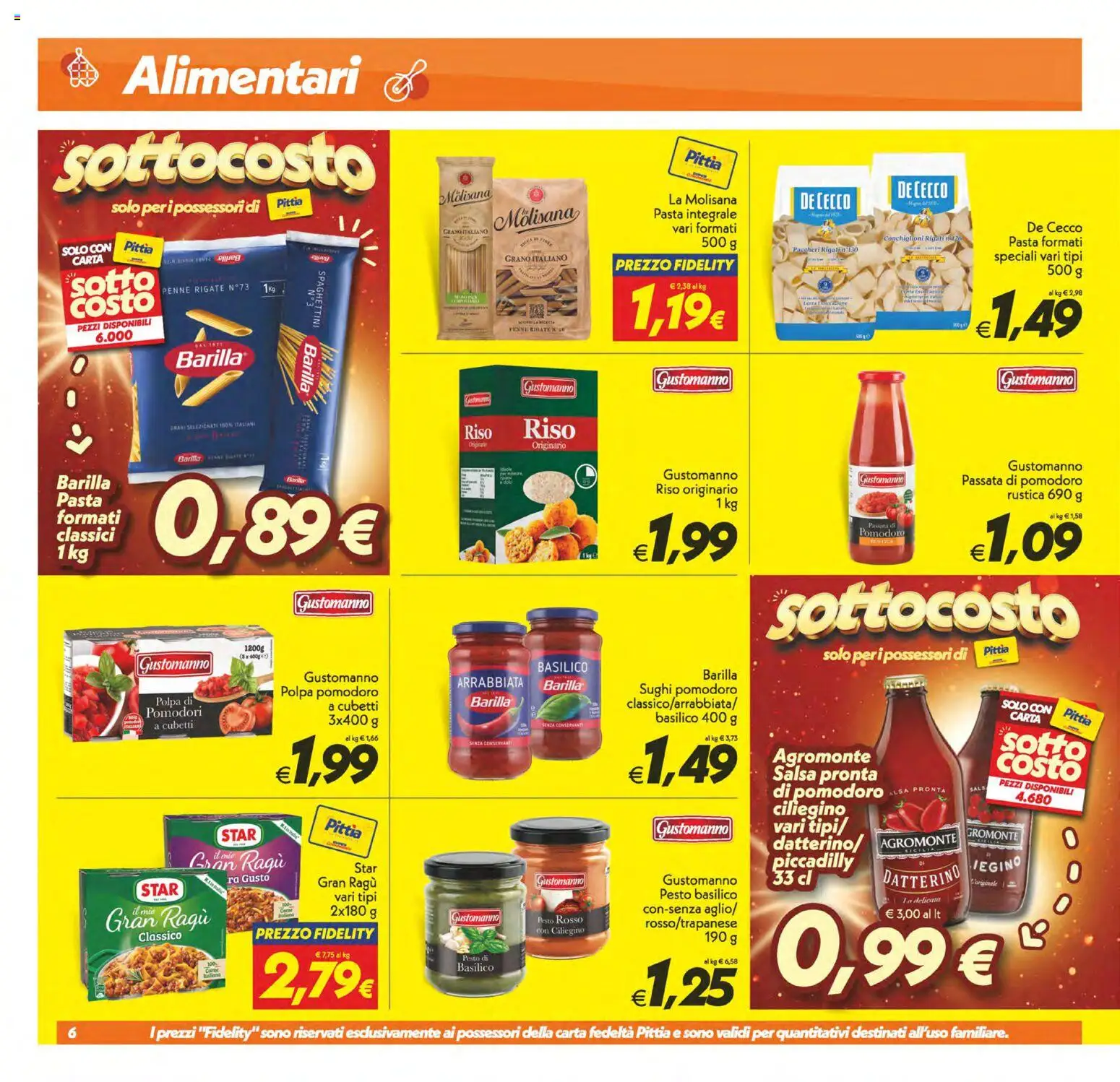 Volantino SuperConveniente del 13/10/2026 | Pagina: 6 | Prodotti: Salsa, Pomodori, Pasta, Ragú