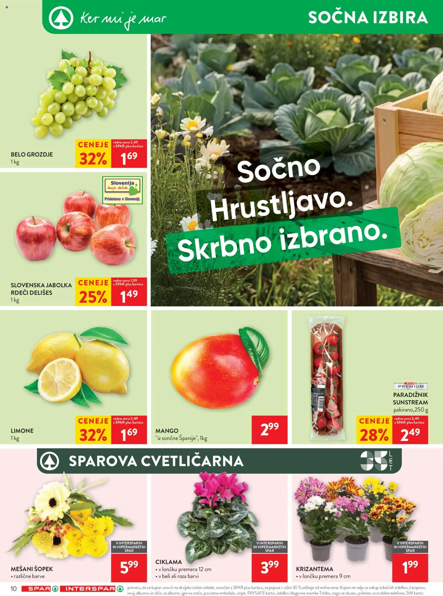 Novi Spar katalog ponudbe – veljaven od 23.09.2026 | Stran: 14 | Izdelki: Grozdje, Šopek, Jabolka, Mango