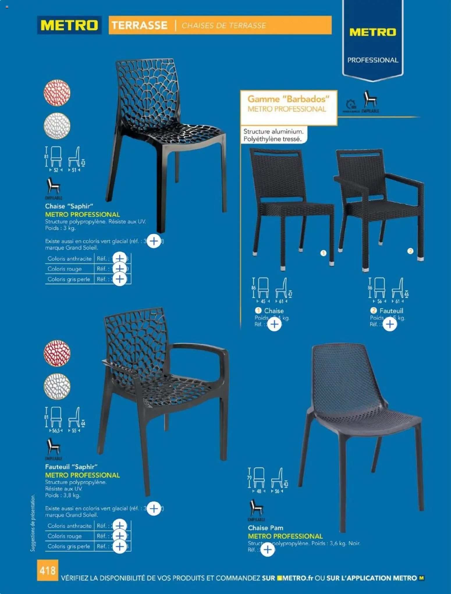 {H1} | Page: 418 | Produits: Poids, Fauteuil, Chaise
