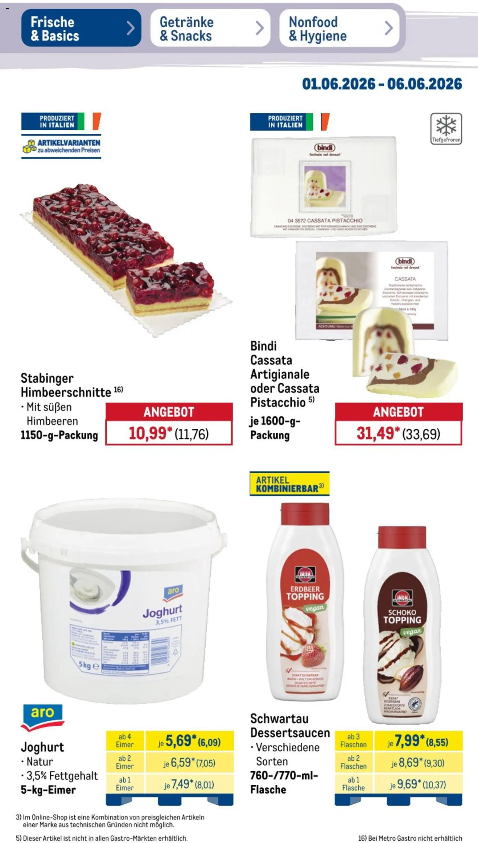 Metro NonFood-Angebote – gültig ab 01.06.2026 | Seite: 50 | Produkte: Himbeeren, Joghurt
