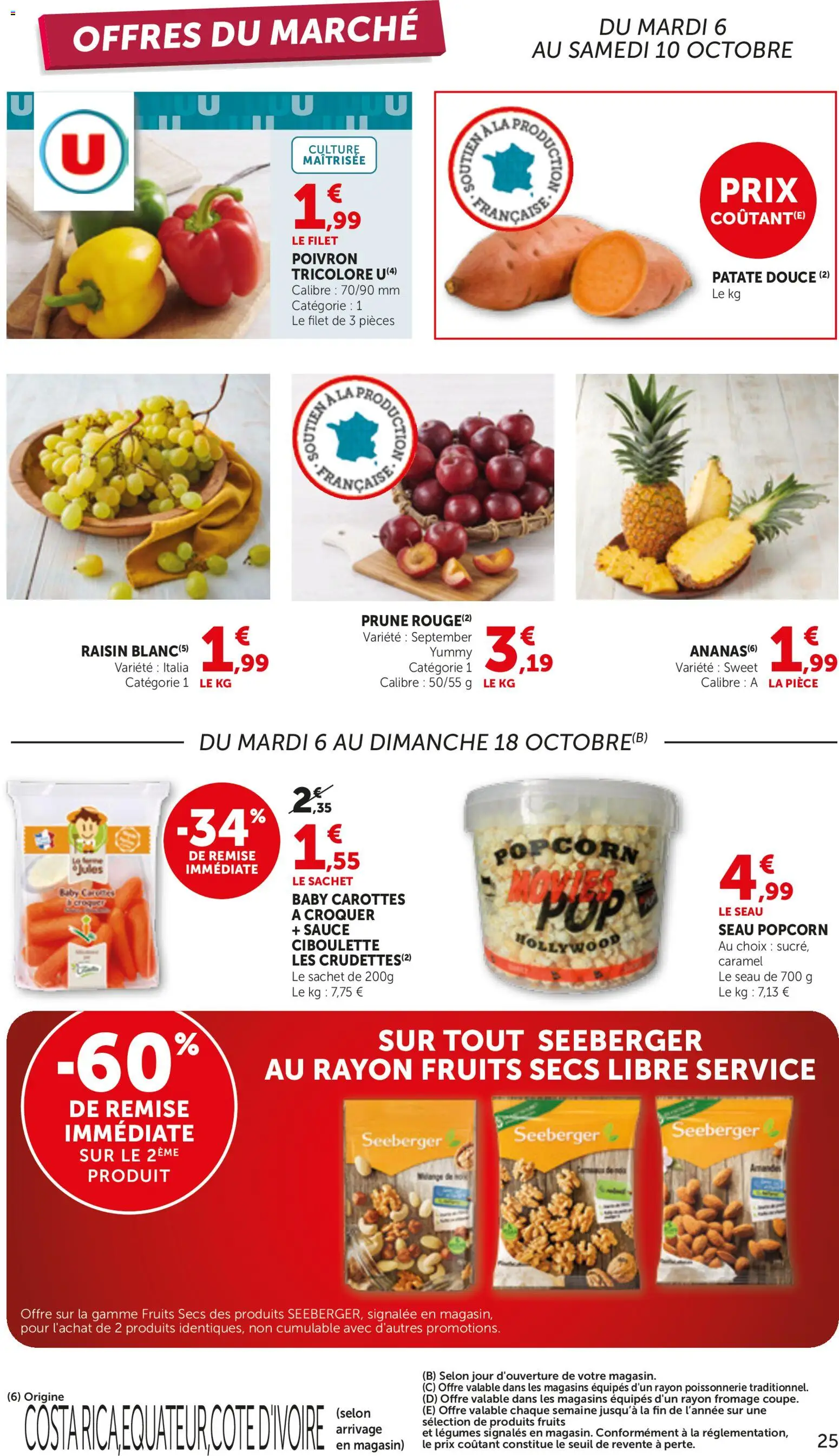 {H1} | Page: 25 | Produits: Carottes, Prune, Poivron, Fruits secs