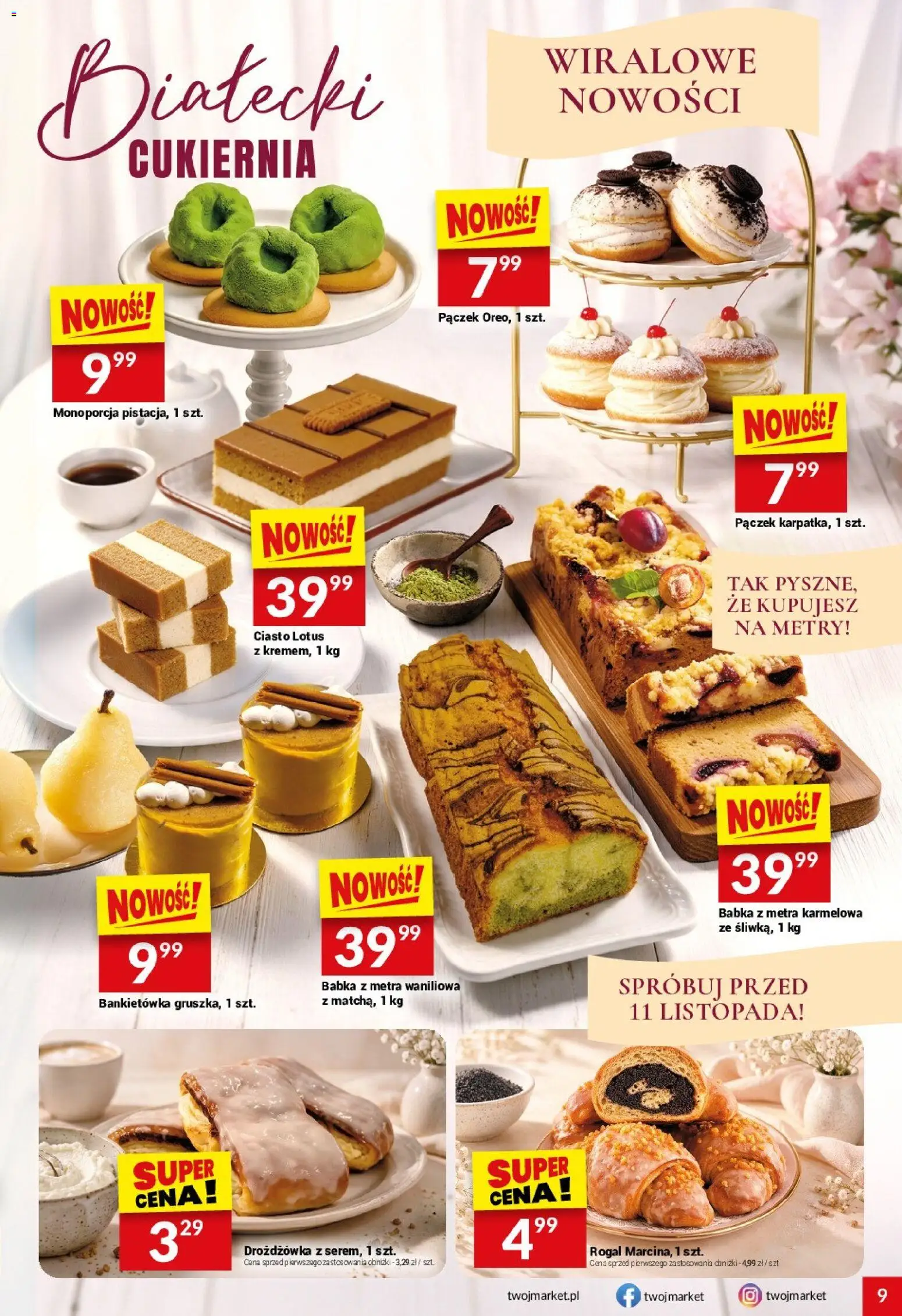 Twój Market gazetka od 16.09.2026 | Strona: 9 | Produkty: Ciasto, Pączek, Lotus, Babka