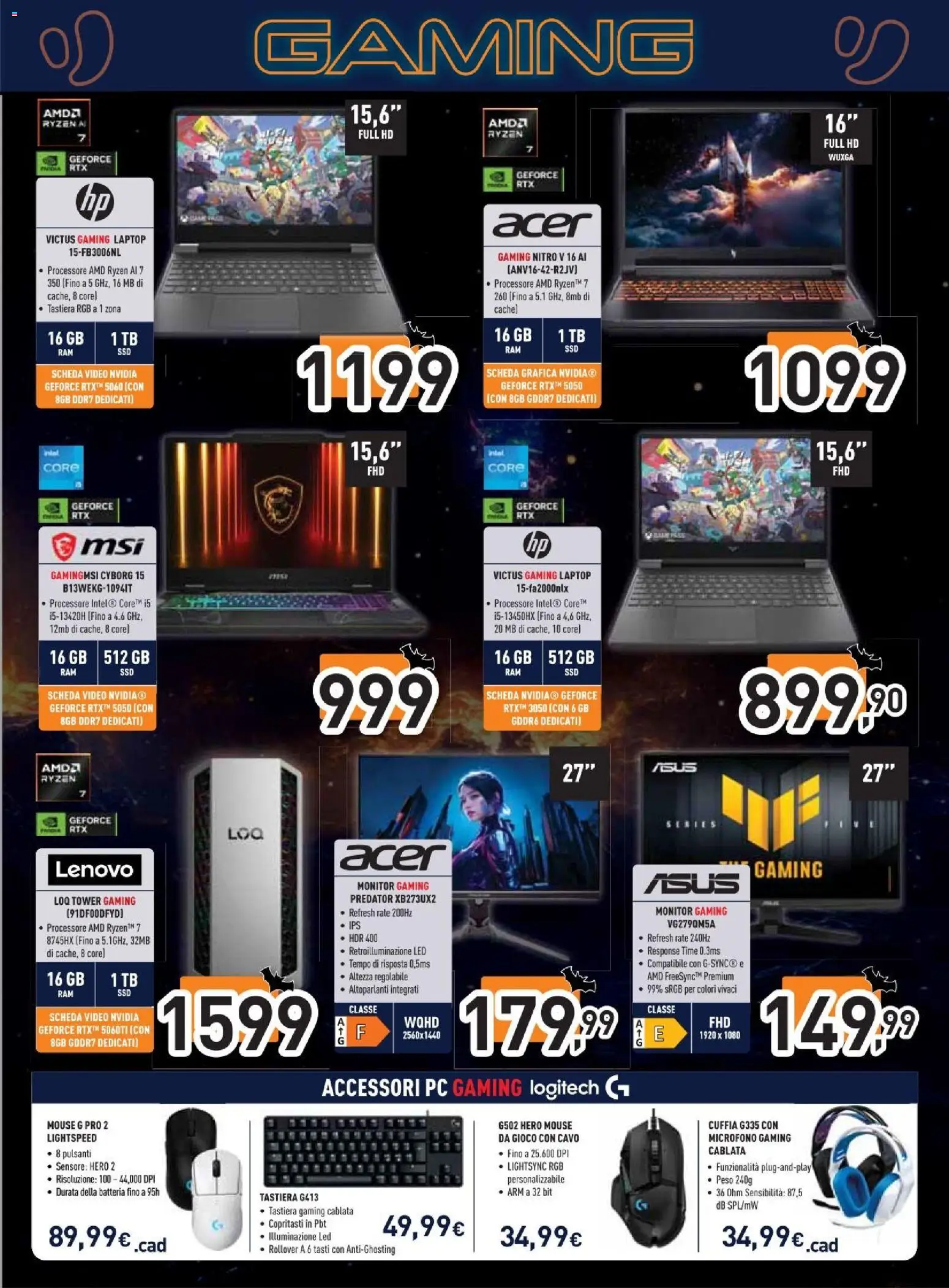 Volantino Unieuro del 30/10/2026 | Pagina: 19 | Prodotti: Laptop, Gioco, Batteria, Illuminazione