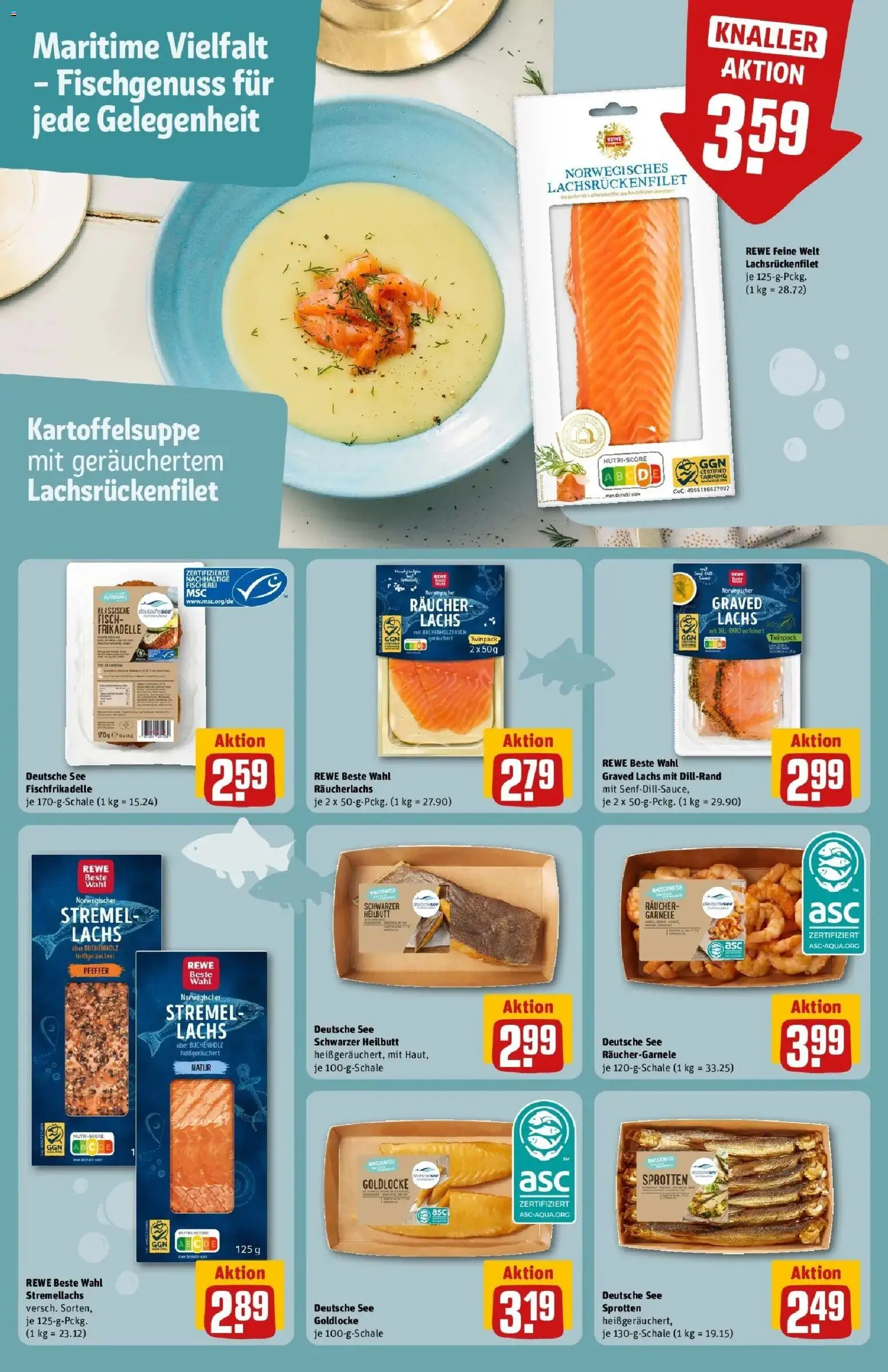 REWE Prospekt ab 26.10.2026 zum Blättern » Angebote | Seite: 14 | Produkte: Fisch, Lachs, Räucherlachs, Pfeffer