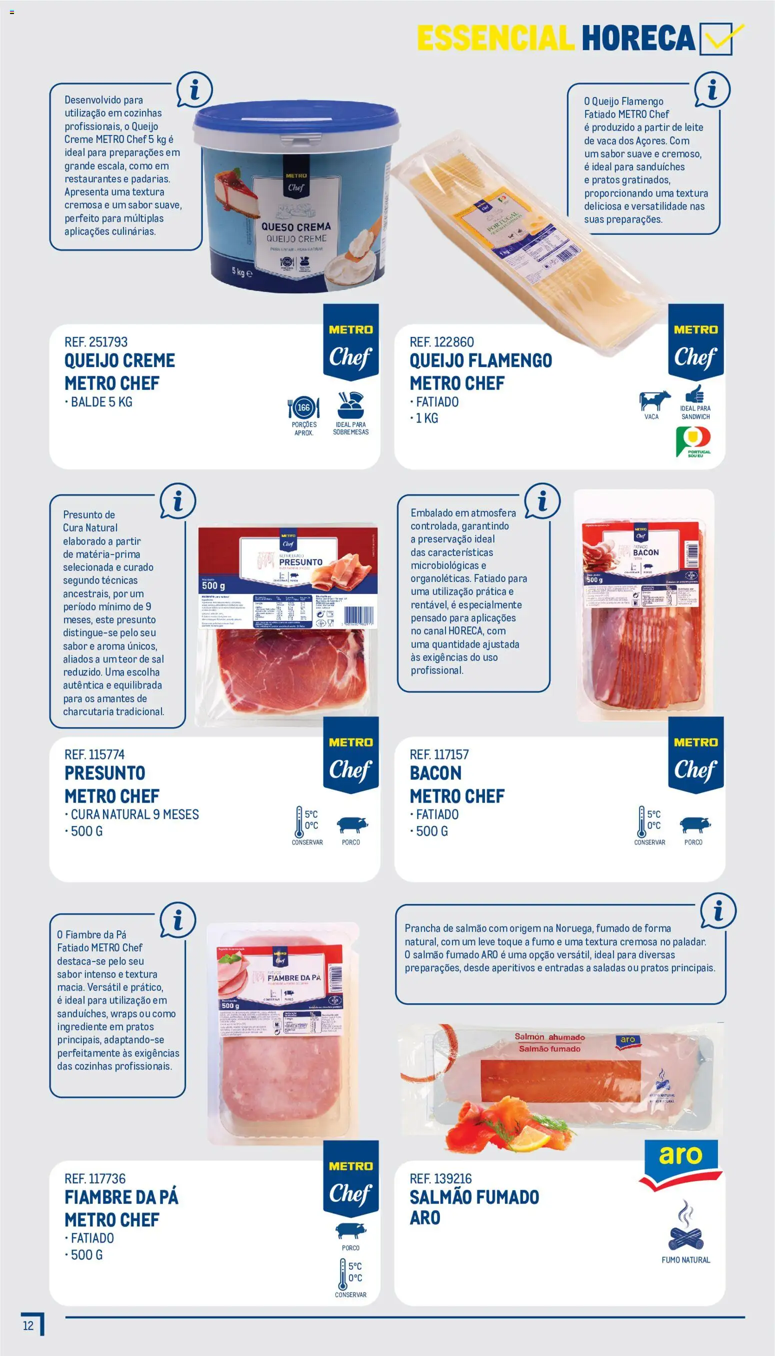 Makro Guia Essenciais │ válido de 12/10/2026 | Página: 12 | Produtos: Salmão fumado, Salmão, Presunto, Prancha