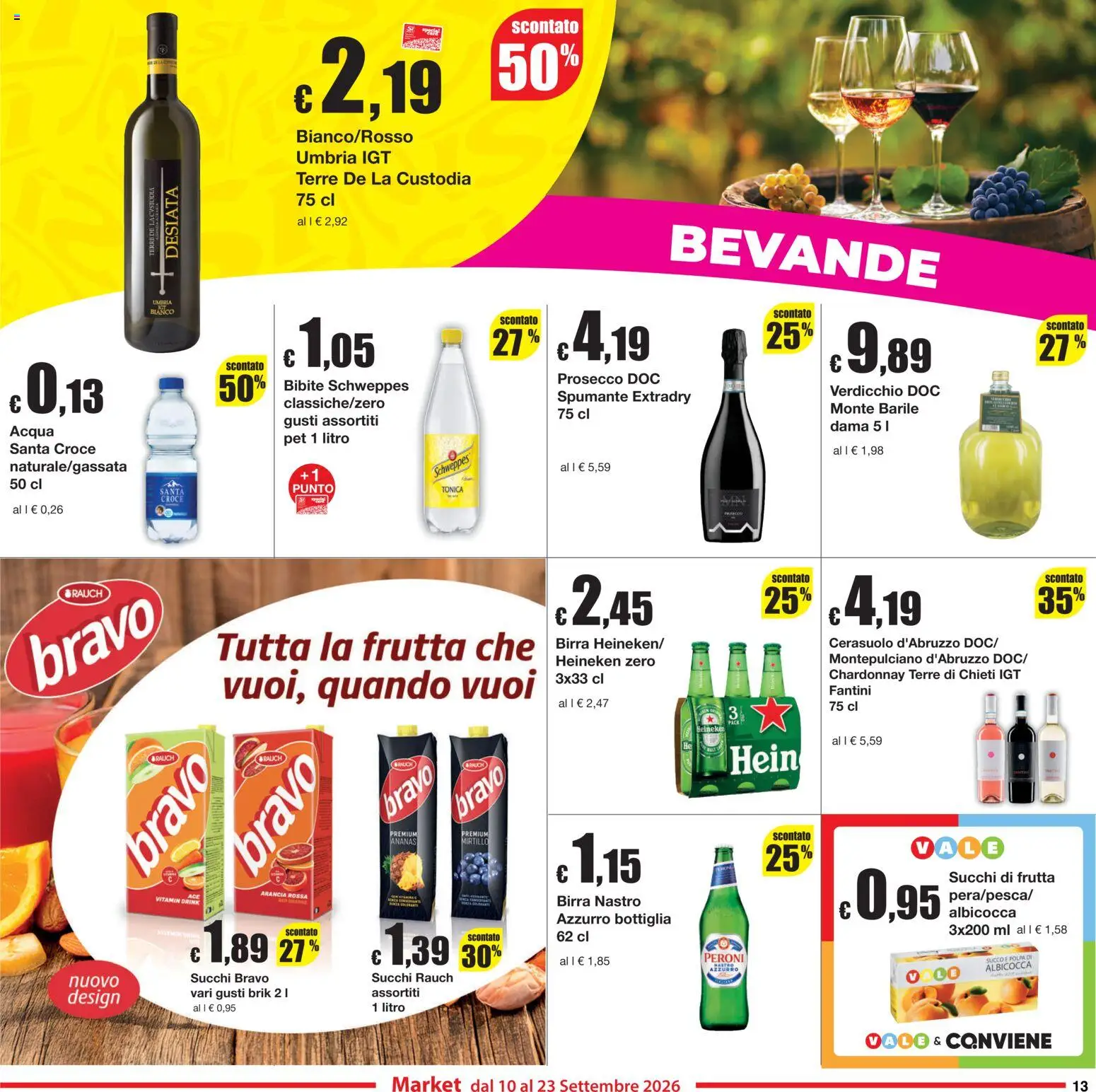 Volantino Sì con Te del 10/09/2026 | Pagina: 13 | Prodotti: Prosecco, Acqua, Frutta, Bottiglia