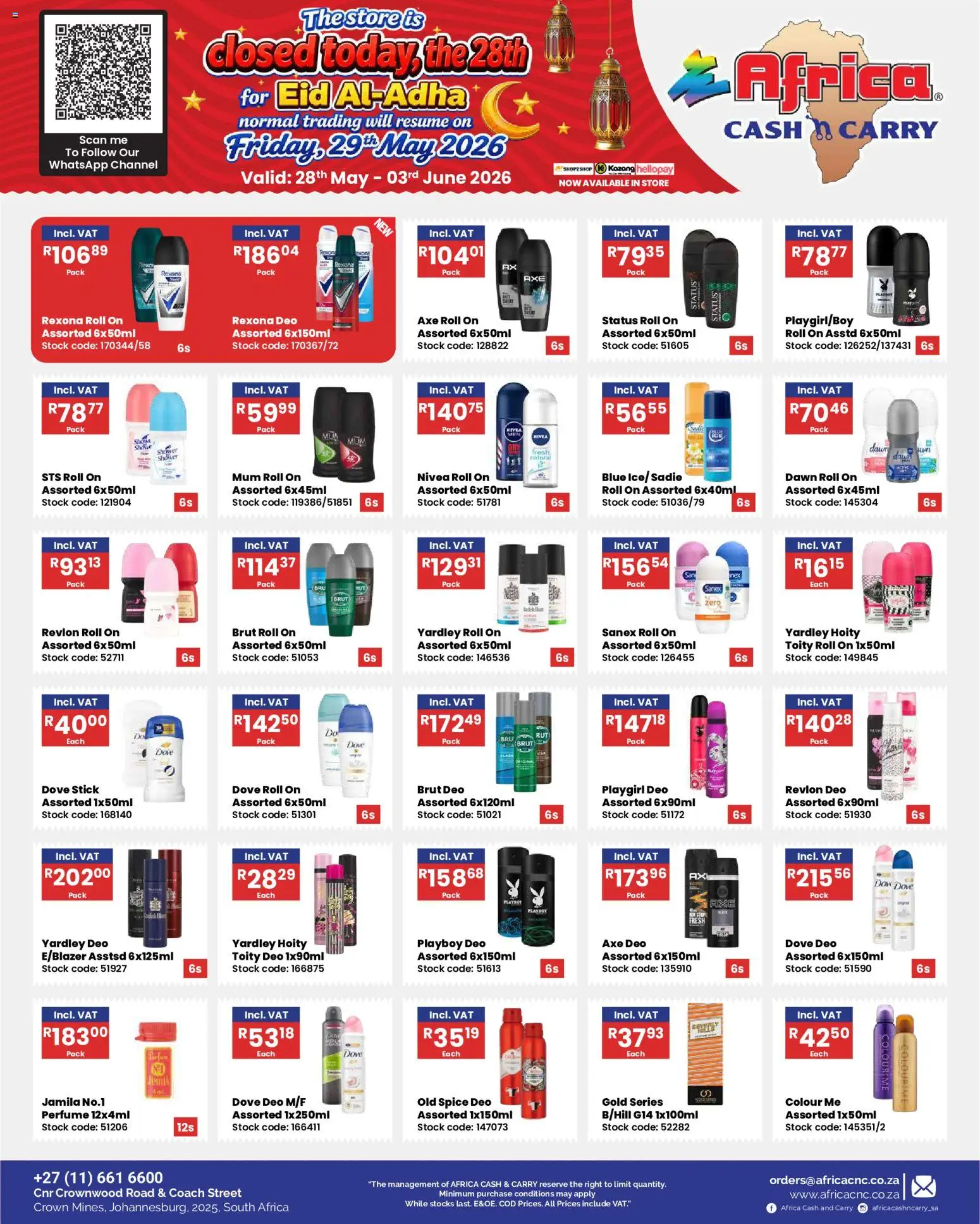 New Africa Cash & Carry catalogue – valid from 28.05.2026 | Page: 7 | Products: Perfume, Stock