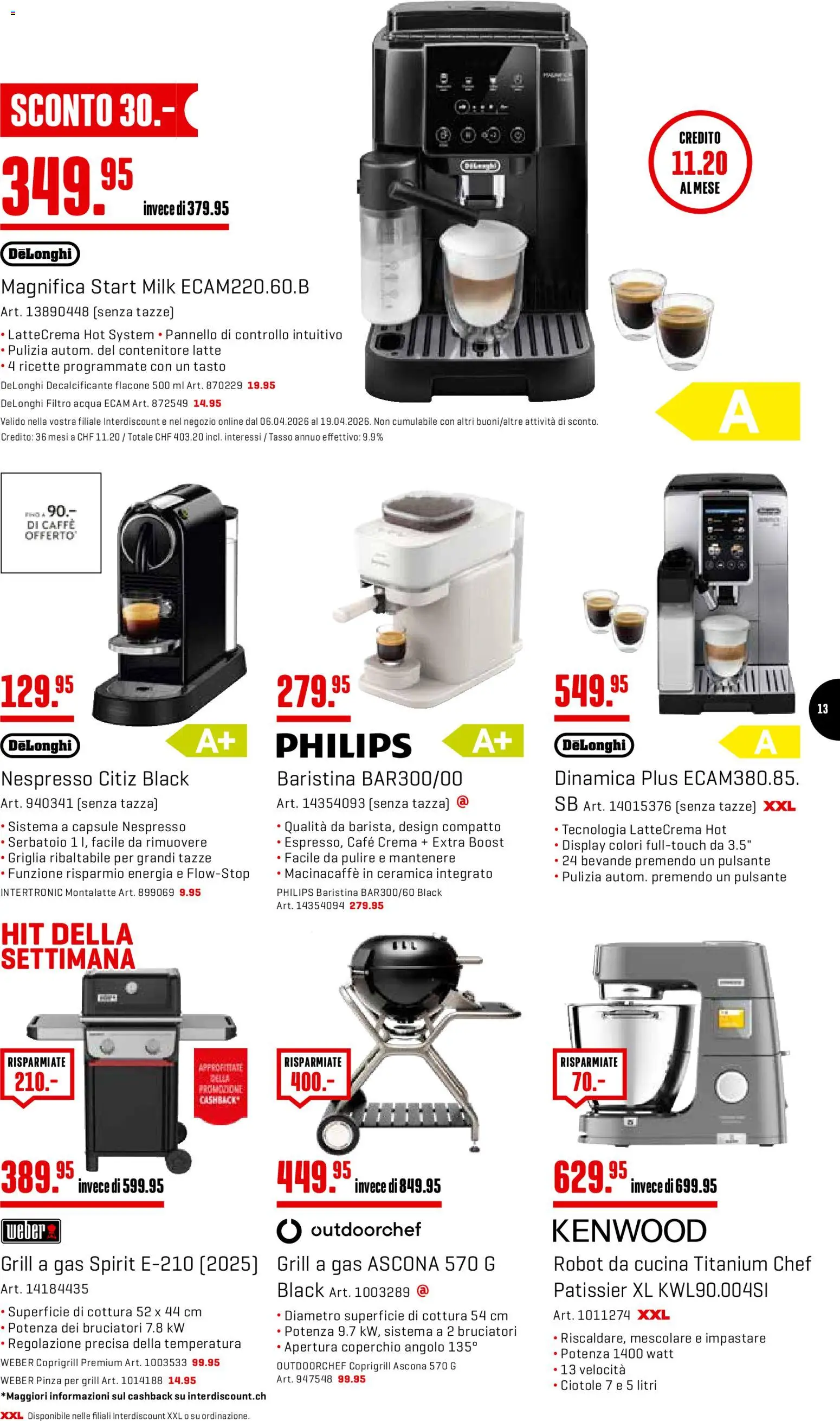Interdiscount aktionen IT – gültig ab 06.04.2026 | Seite: 13 | Produkte: Grill, Philips