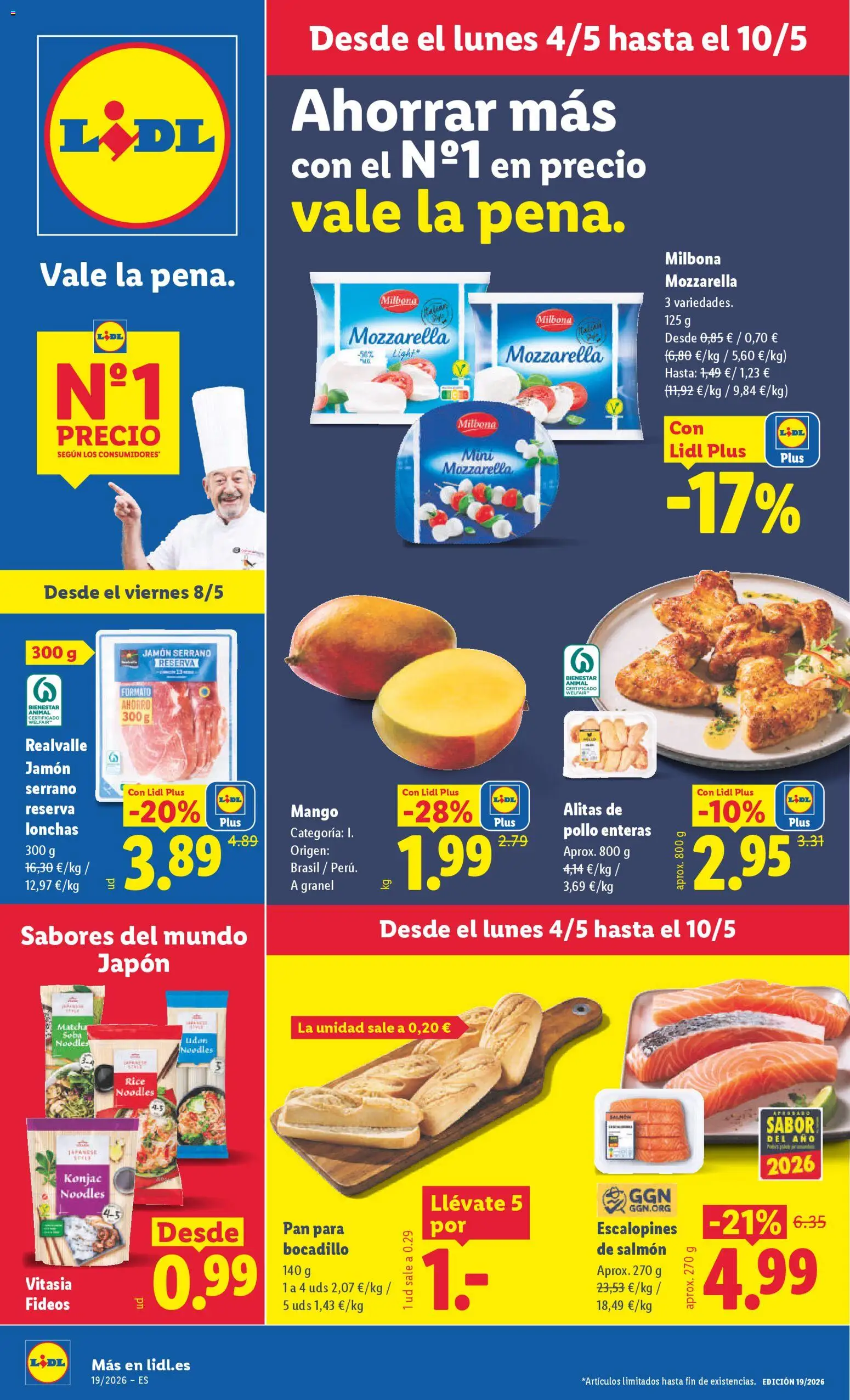 Lidl folleto │ válido desde el 04.05.2026 | Página: 1 | Productos: Pan, Jamón, Fideos, Ρούτερ