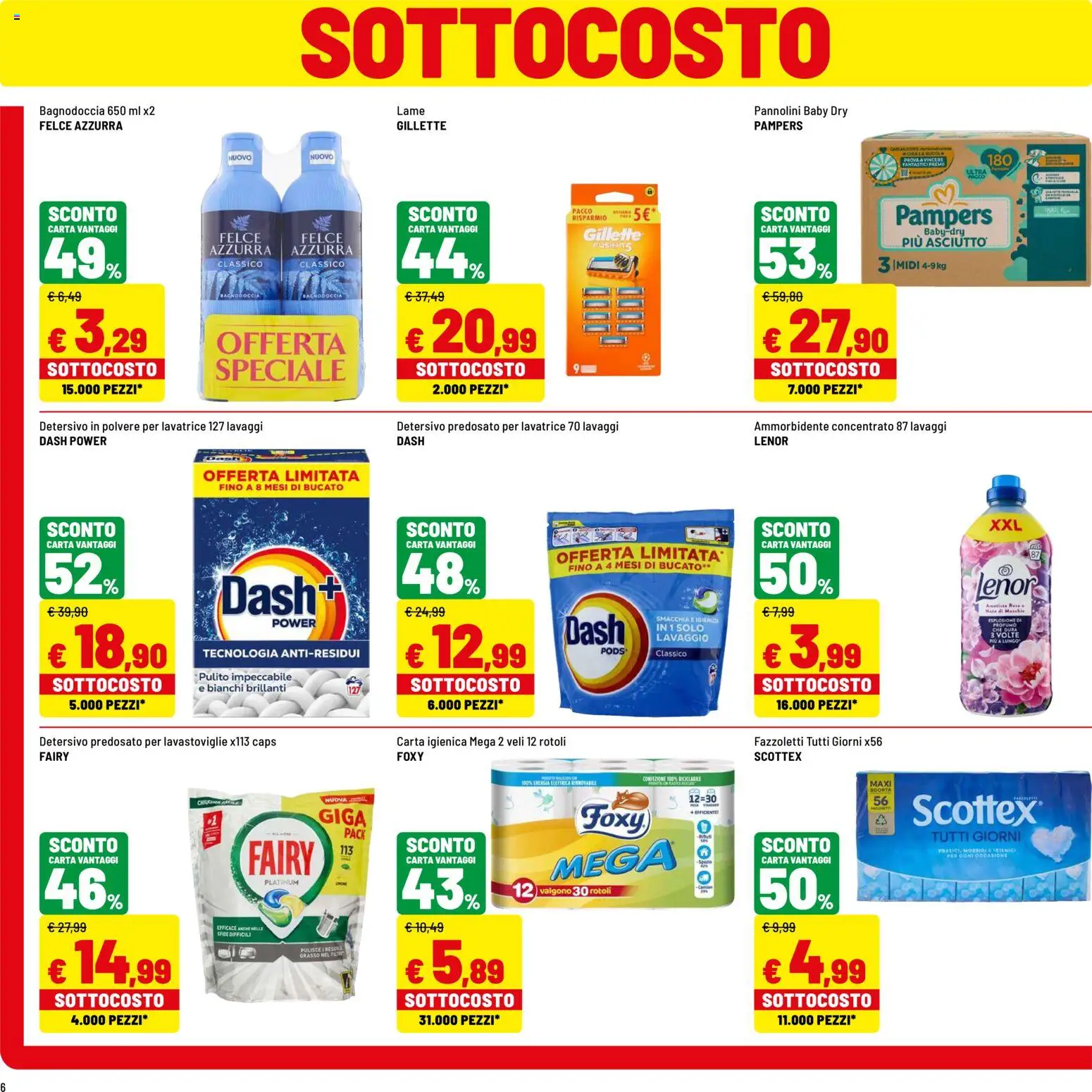Volantino Iper del 01/10/2026 | Pagina: 6 | Prodotti: Carta igienica, Lavatrice, Lavastoviglie, Pampers