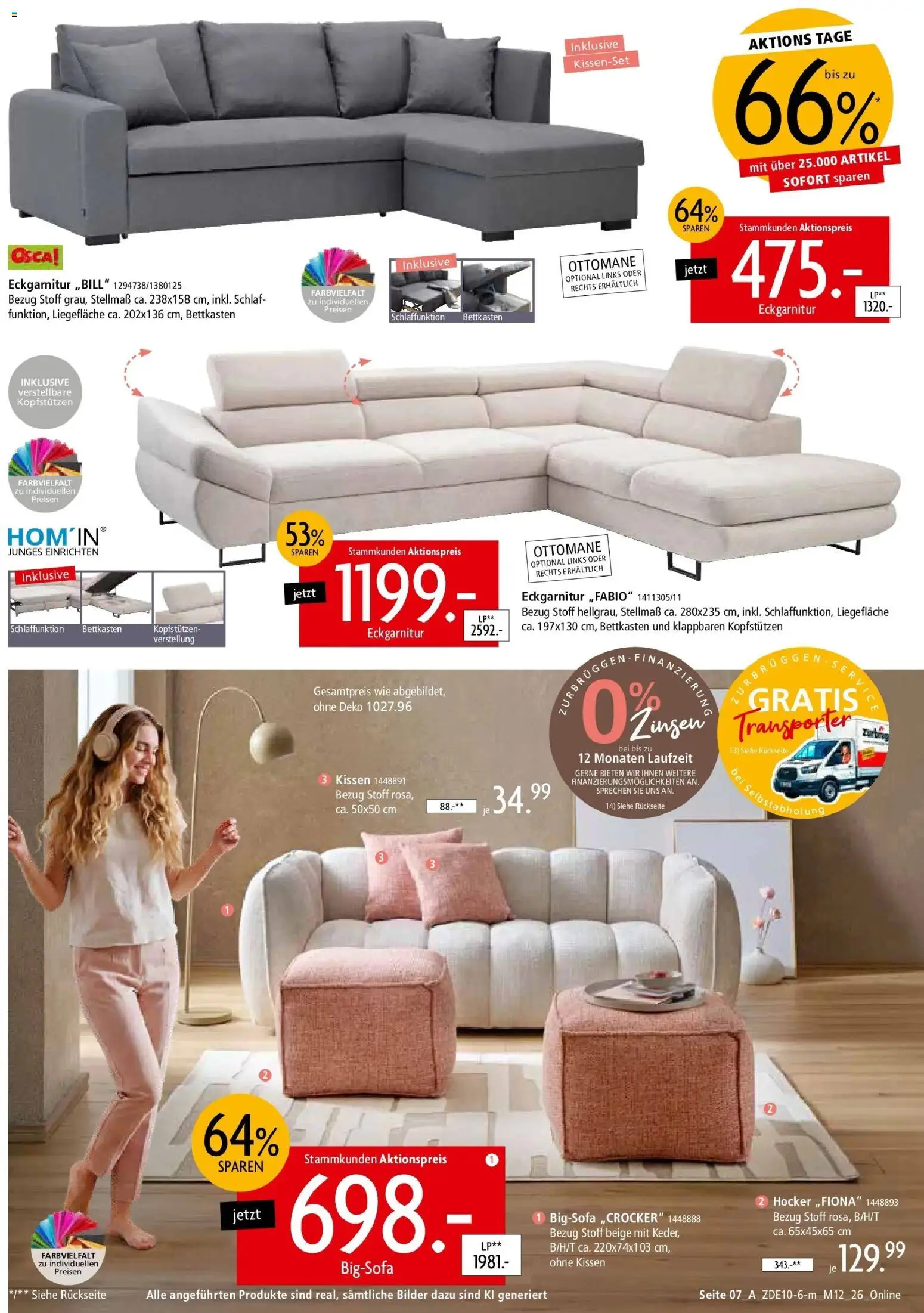 Zurbrüggen Z2 Mitnahme Möbel (ab 10.10.2026) zum Blättern | Seite: 9 | Produkte: Bigsofa, Hocker, Kissen, Bilder