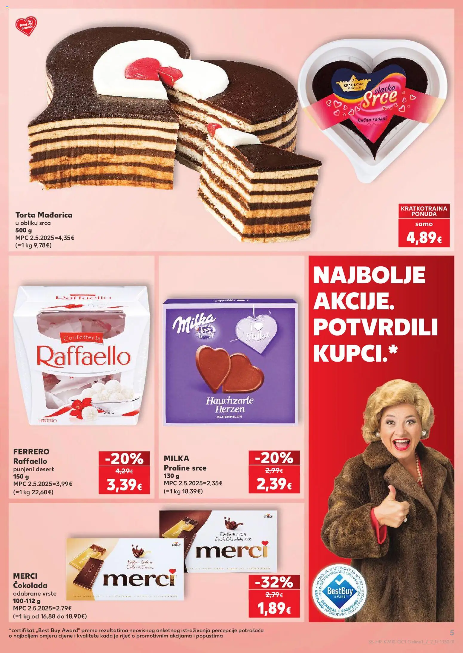 Kaufland HR akciós ujság - amely érvényes a következő dátumtól: 2026.03.04. | Oldal: 5 | Termékek: Merci, Torta, Milka, Praliné