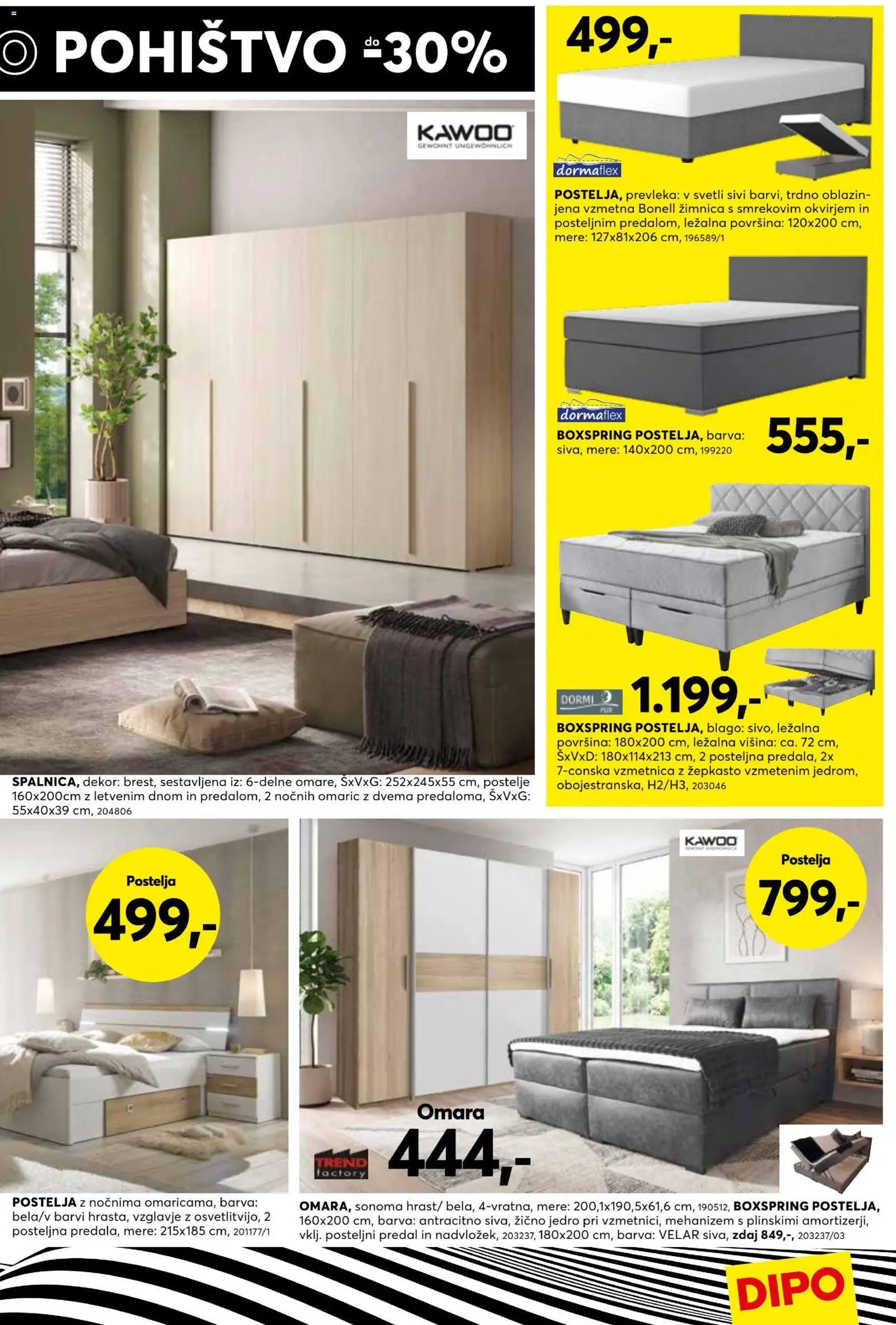 Novi Dipo katalog ponudbe – veljaven od 22.07.2026 | Stran: 13 | Izdelki: Pohištvo, Postelja, Omara, Barva
