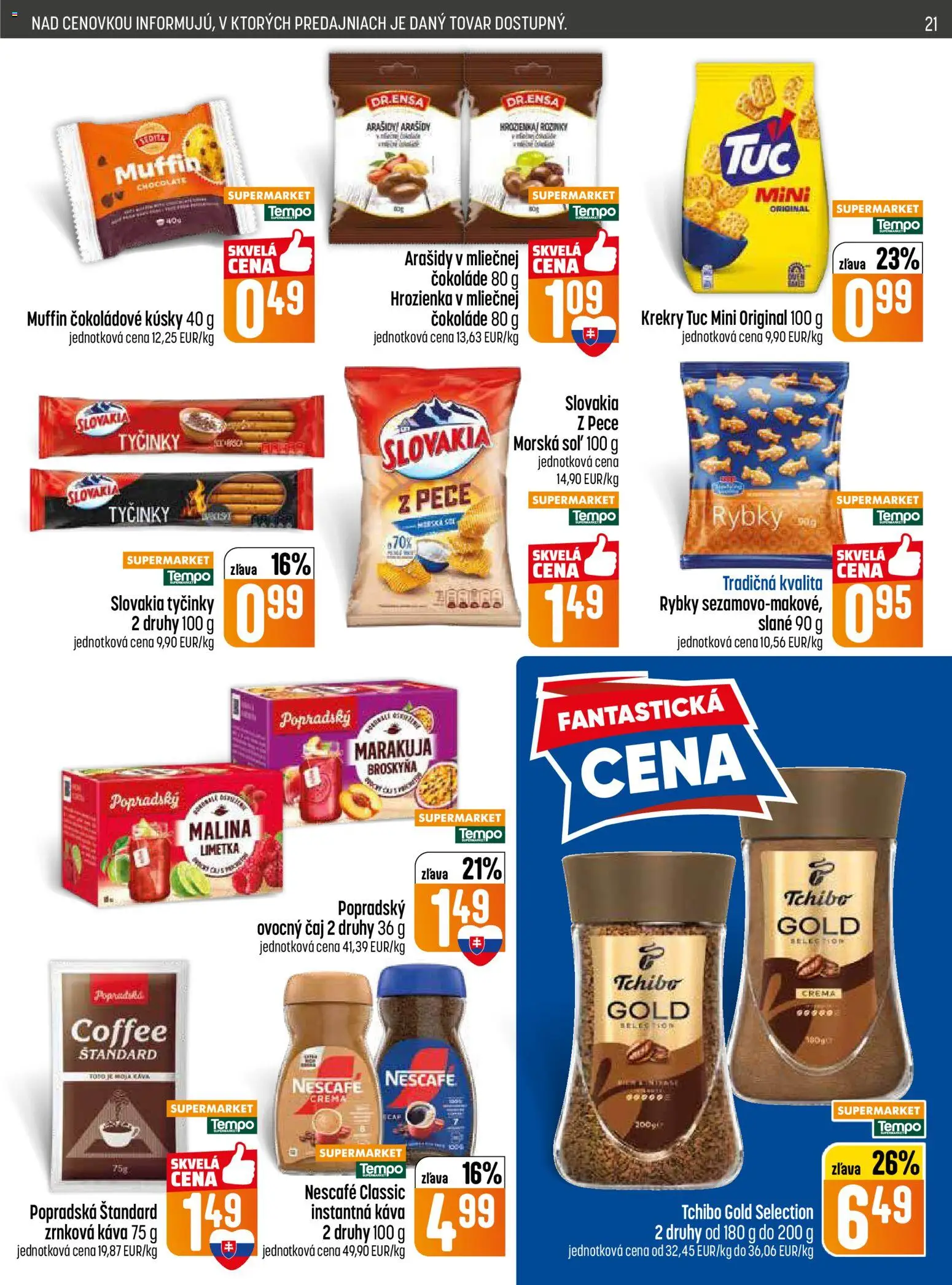 Nové COOP Jednota akcie – leták je platný od 30.04.2026 | Strana: 21 | Produkty: Limetka, Káva, Čaj, Nescafé Classic