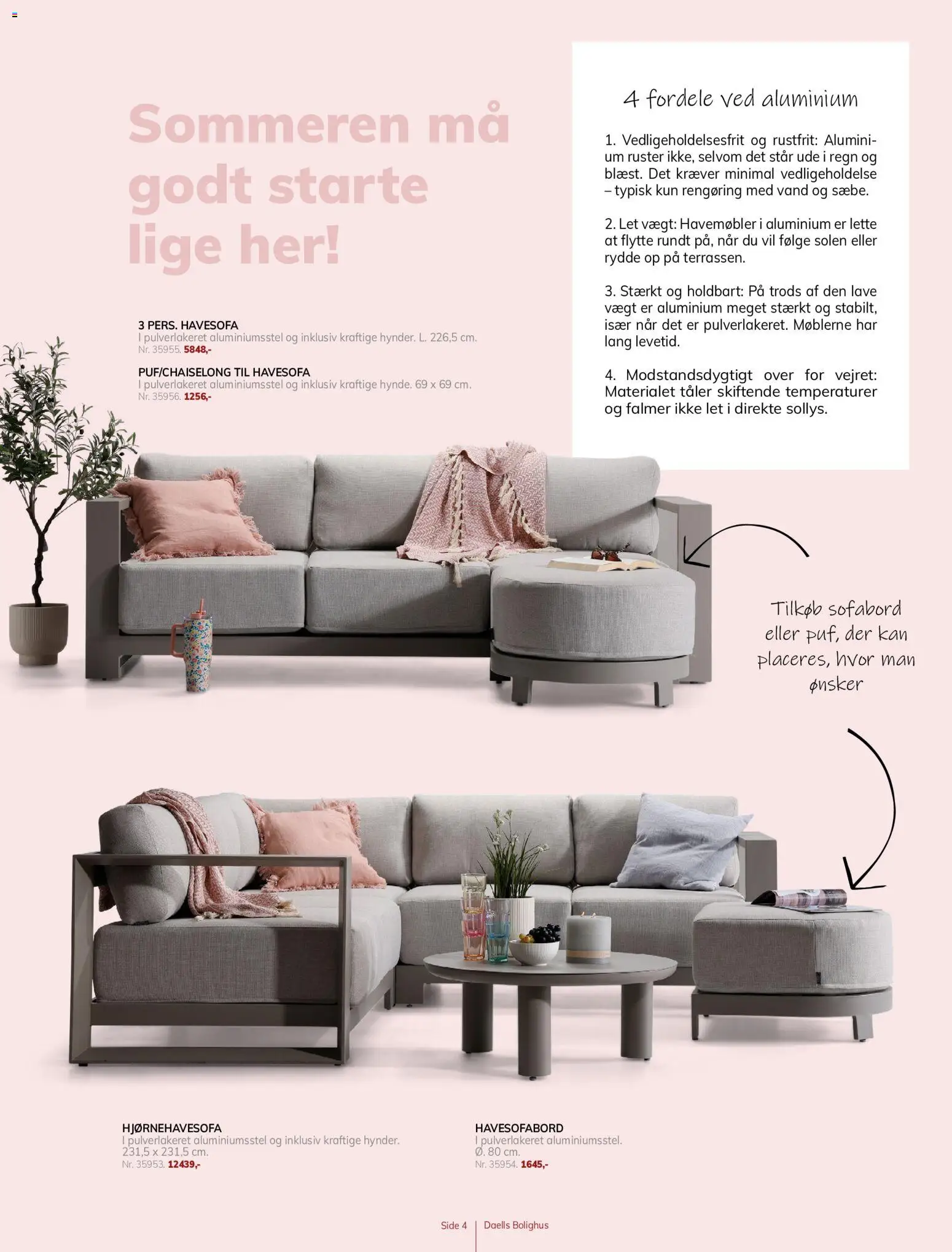 Daells Bolighus tilbudsavis – gyldig fra 19.05.2026 | Side: 4 | Produkter: Sofabord, Havemøbler