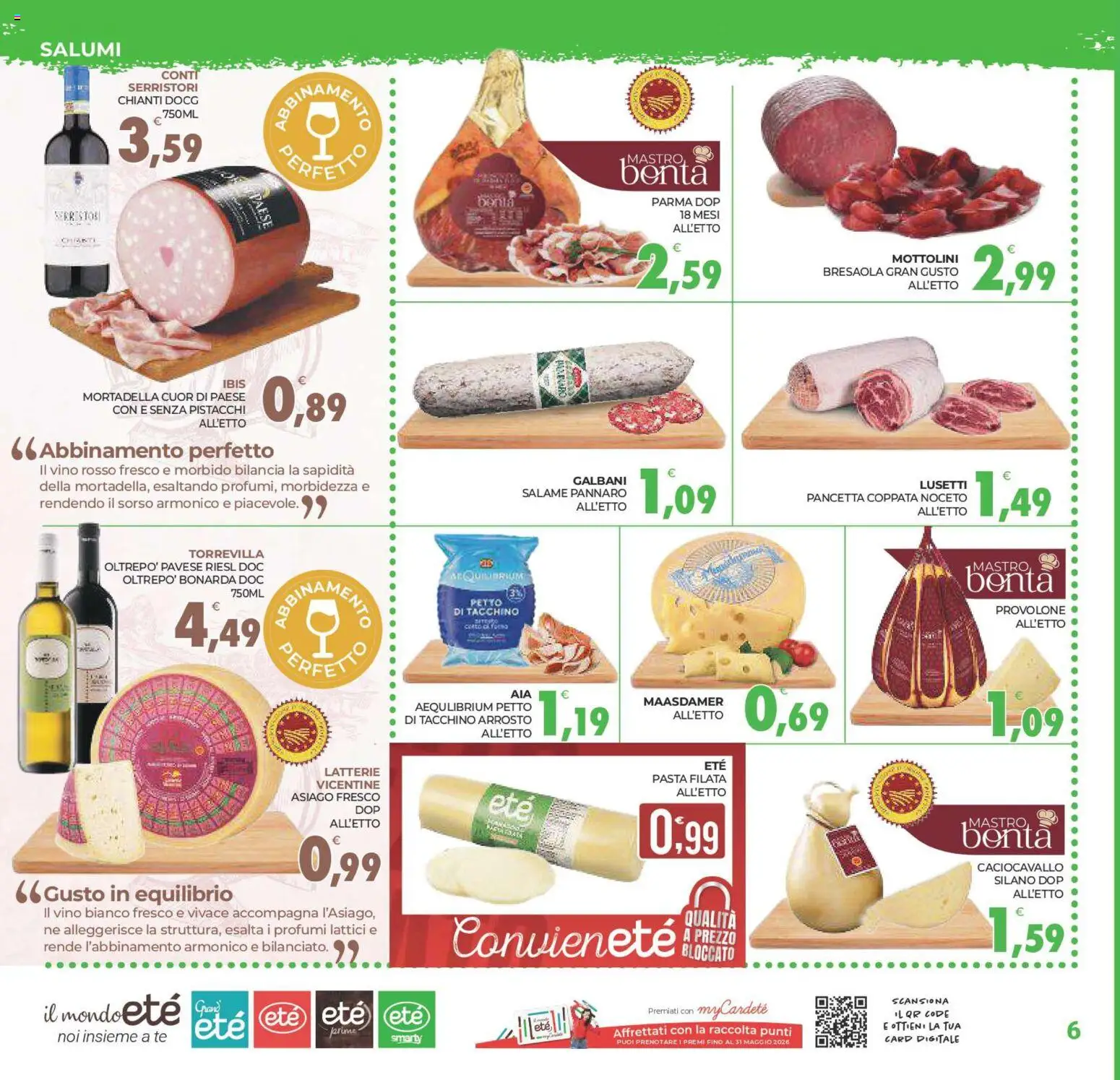 Volantino Eté del 29.04.2026 | Pagina: 6 | Prodotti: Pancetta, Tacchino, Vino, Vino bianco