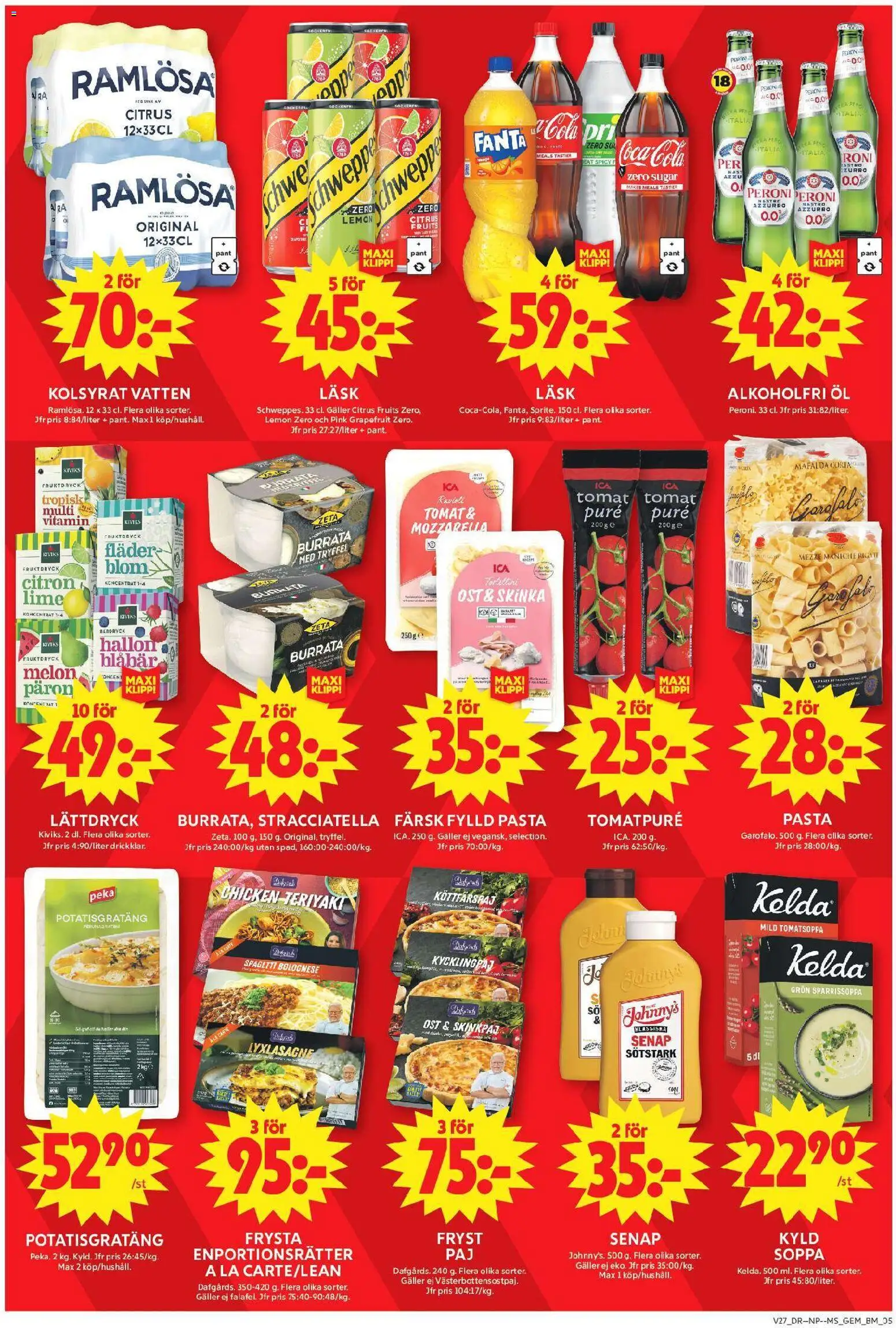ICA Maxi reklamblad aktuell från 29/06/2026 | Sida: 5 | Produkter: Galler, Ost, Hallon, Soppa