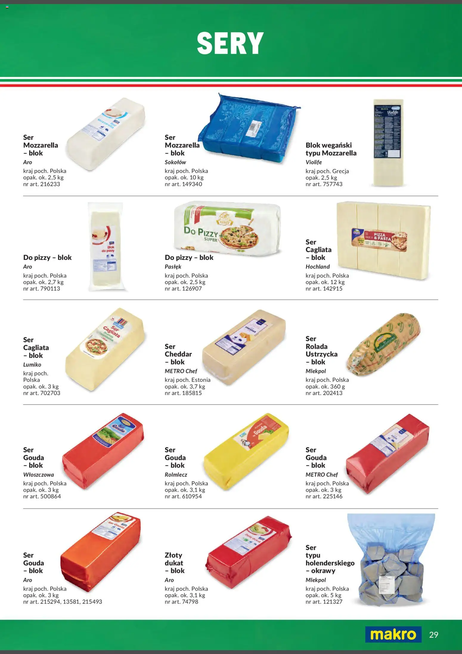 Makro Gazetka - Italia od 01.02.2026 | Strona: 29 | Produkty: Rolada, Violife, Mozzarella, Cheddar