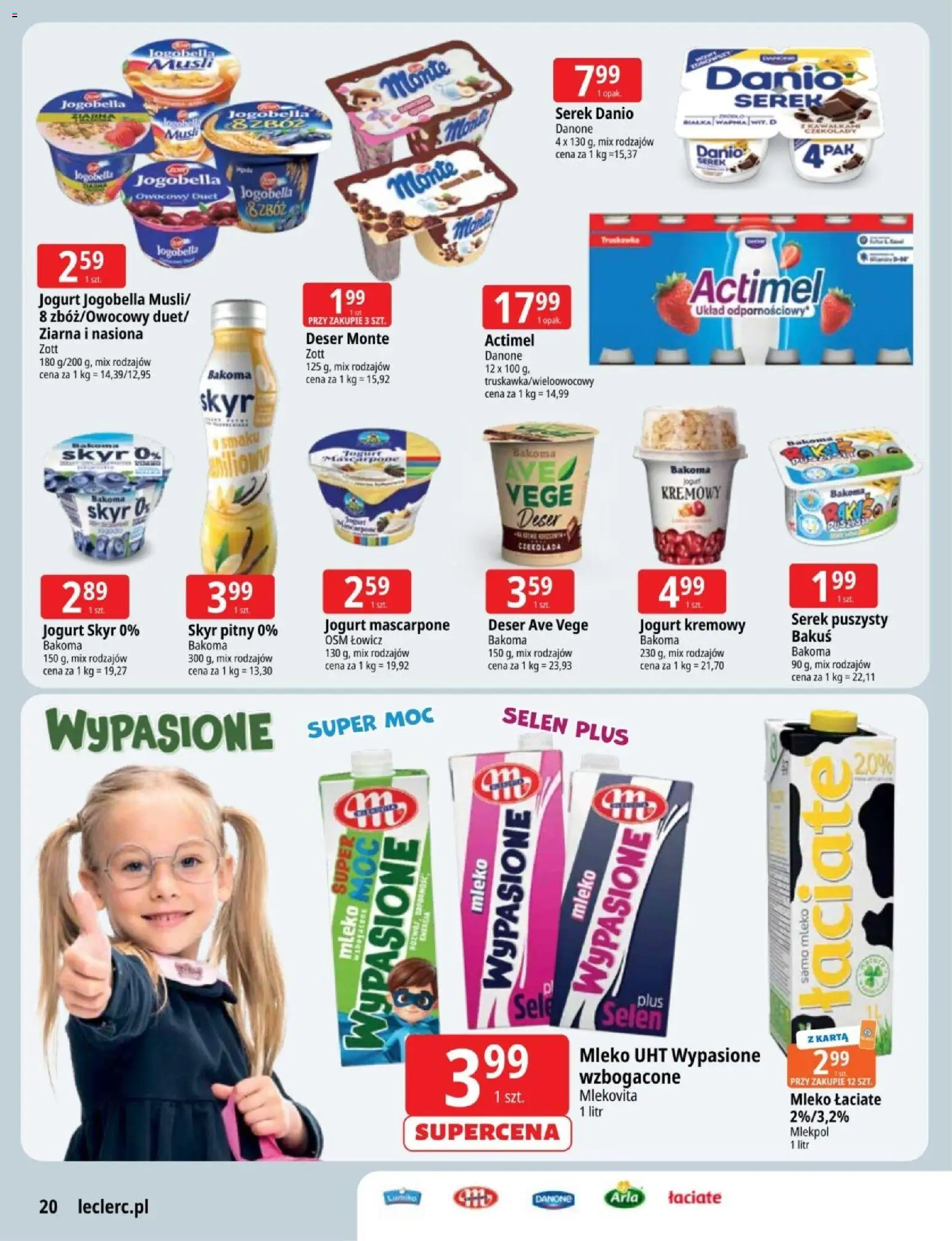 E.Leclerc gazetka - Zielona Góra od 03.03.2026 | Strona: 20 | Produkty: Karta, Mascarpone, Czekolada, Jogurt kremowy