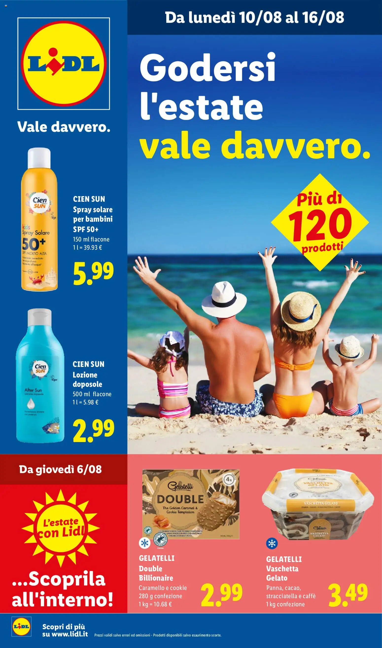 Volantino Lidl del 10/08/2026 | Pagina: 1 | Prodotti: Gelato, The, Stracciatella, Profumo