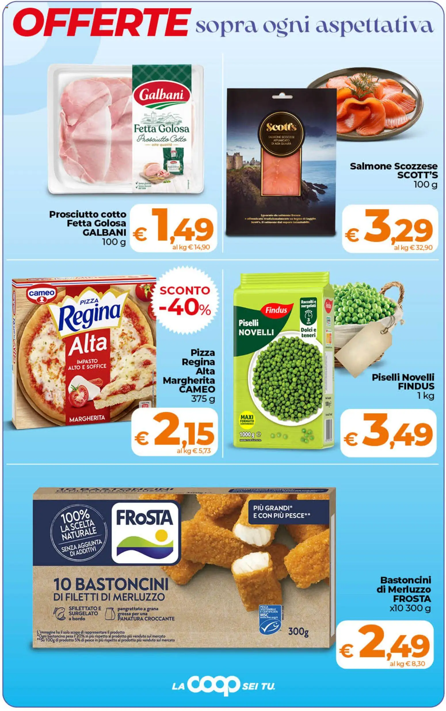 Volantino Ipercoop del 07.04.2026 | Pagina: 3 | Prodotti: Salmone, Merluzzo, Pesca, Piselli
