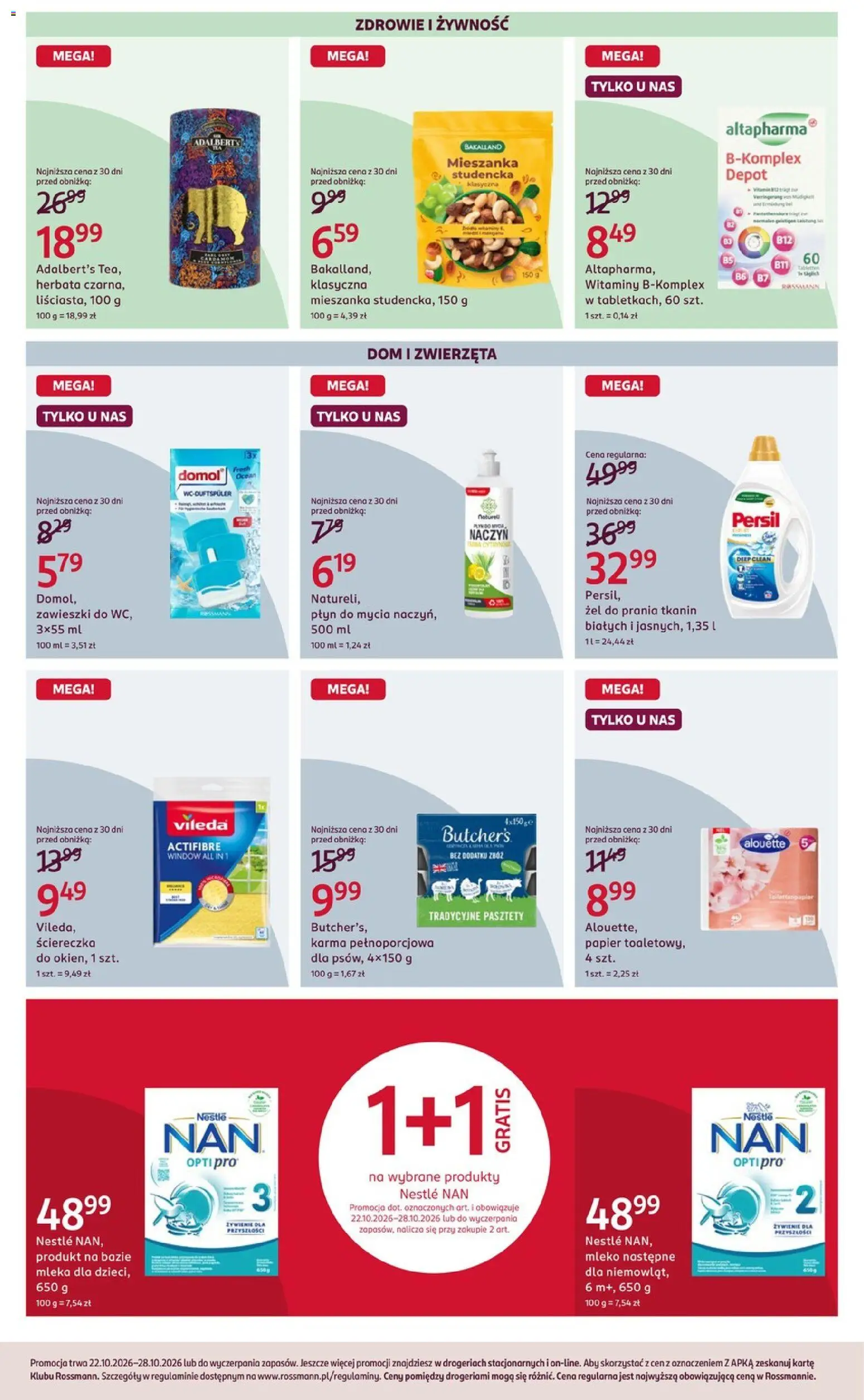 Rossmann gazetka od 22.10.2026 | Strona: 4 | Produkty: Żywność, Persil, Żel do prania, Karma
