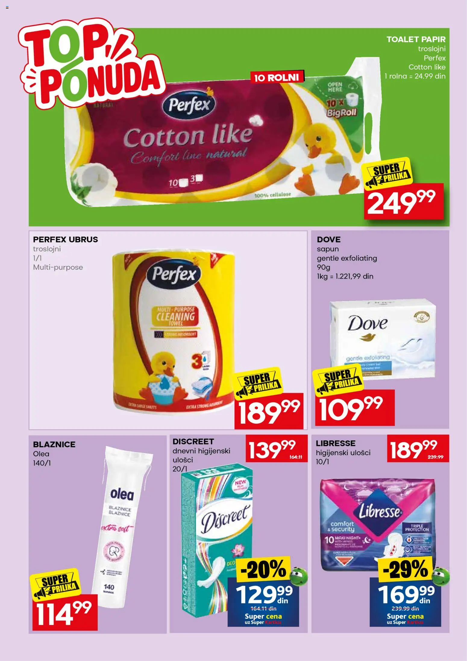 Mercator katalog - važi od 31.08.2026 | Strana: 52 | Proizvode: Higijenski ulošci, Ulošci, Sapun, Dove
