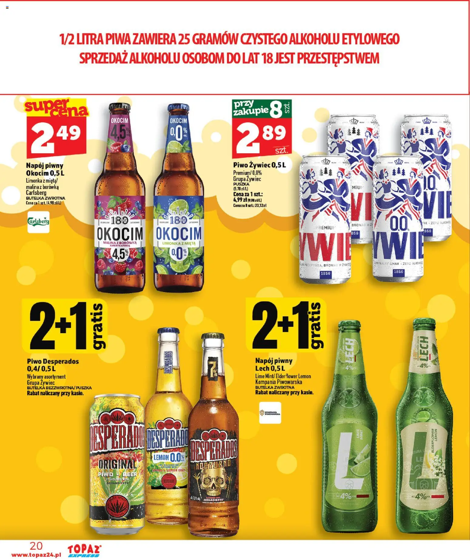 Topaz gazetka - Express od 06.08.2026 | Strona: 20 | Produkty: Malina, Mięta, Piwo Desperados, Piwo