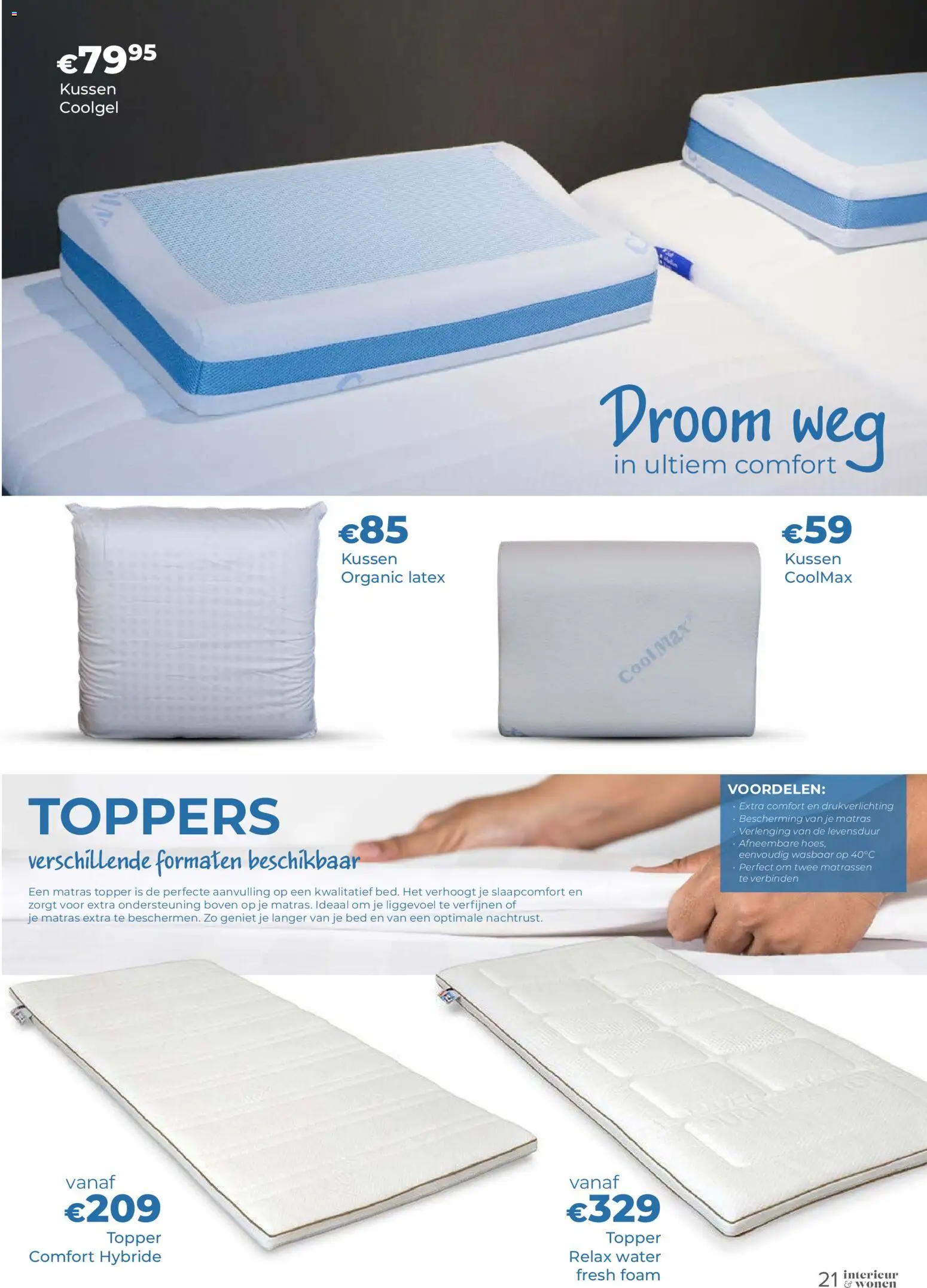 {H1} | Pagina: 21 | Producten: Désodorisant, Bed, Matras, Kussen