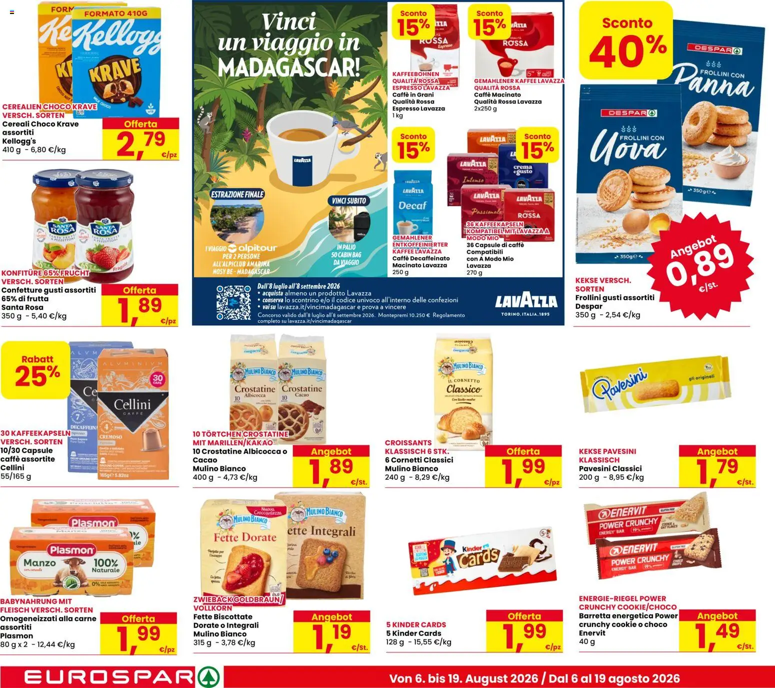 Volantino Eurospar del 06/08/2026 | Pagina: 14 | Prodotti: Manzo, Cereali, Macinato, Caffè decaffeinato