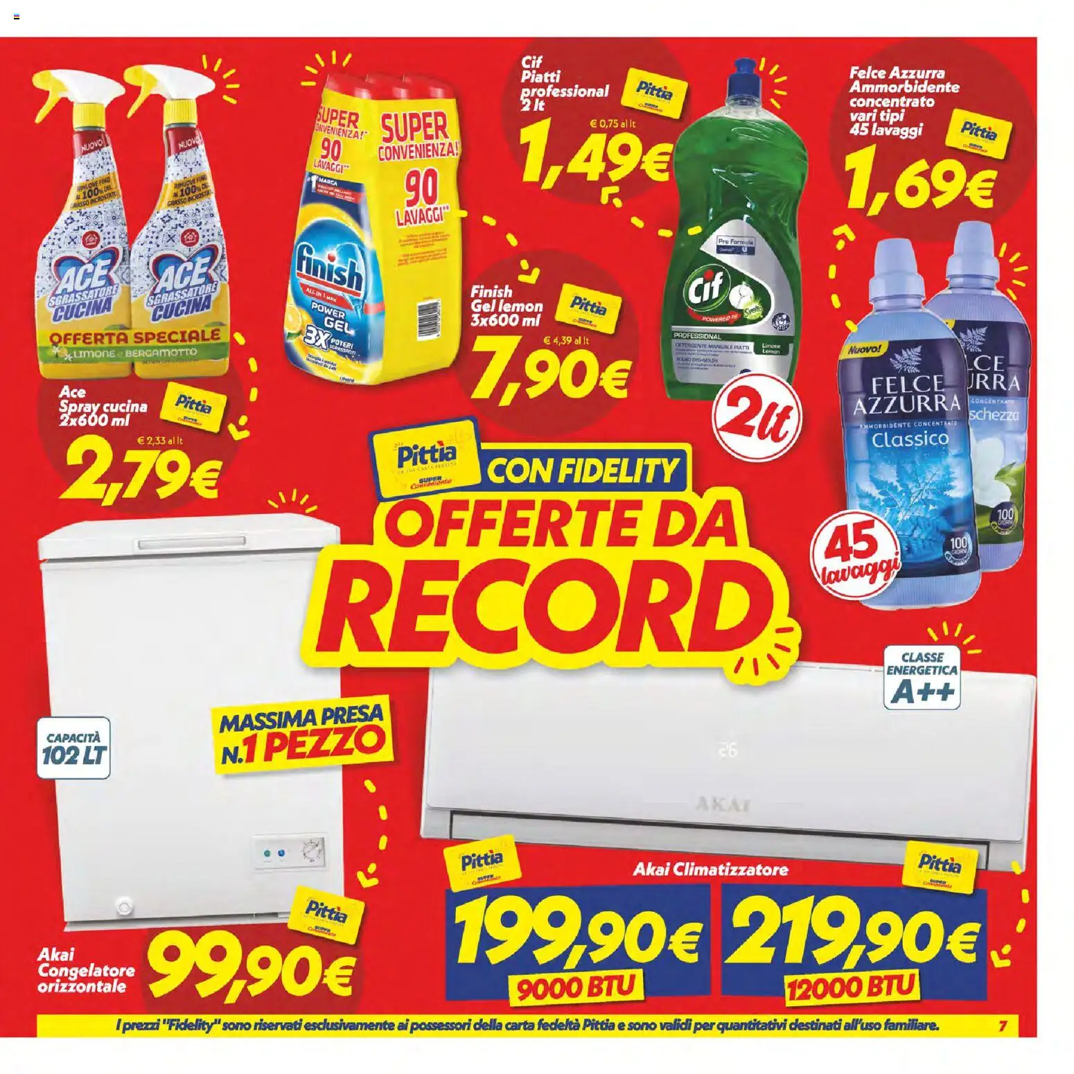 Volantino SuperConveniente del 07/07/2026 | Pagina: 7 | Prodotti: Climatizzatore, Detergente, Congelatore, Presa