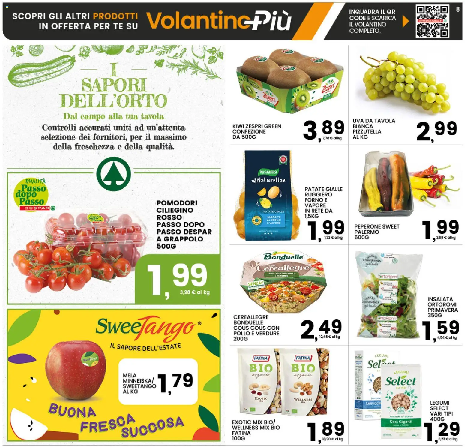 Volantino Interspar del 10/09/2026 | Pagina: 8 | Prodotti: Legumi, Tè, Ceci, Verdure