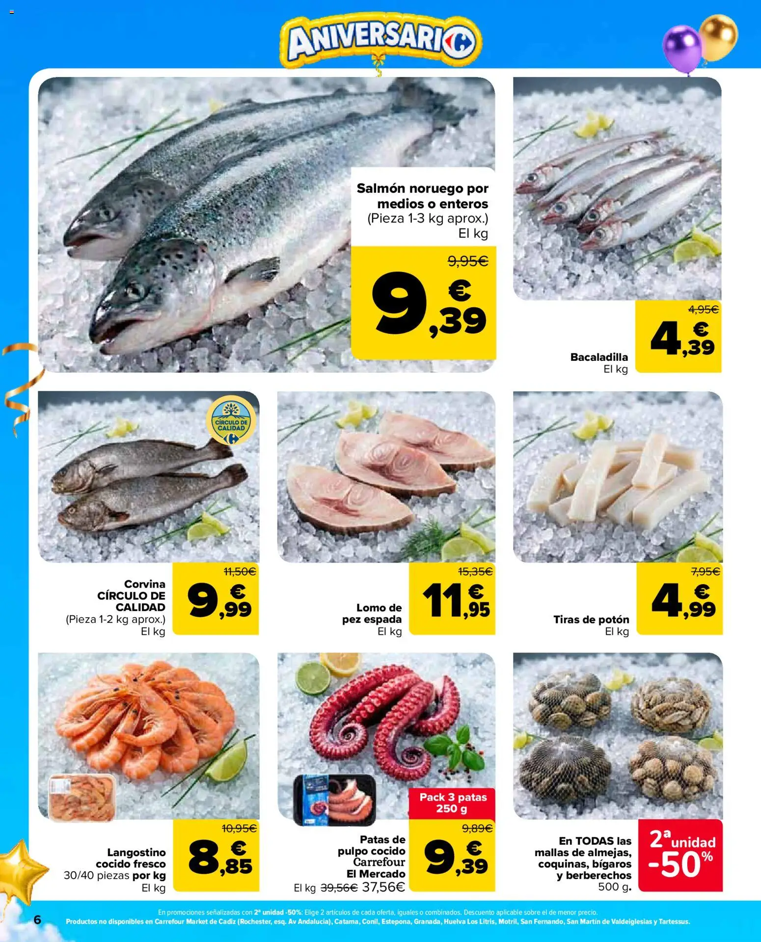 Carrefour Market folleto │ válido desde el 13/10/2026 | Página: 6 | Productos: Berberechos, Lomo, Salmón, Langostino