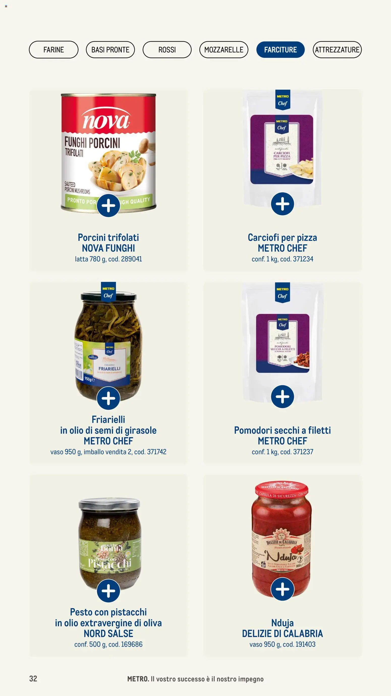 Volantino Metro del 08/01/2026 | Pagina: 32 | Prodotti: Olio extravergine di oliva, Pesto, Friarielli, Salse