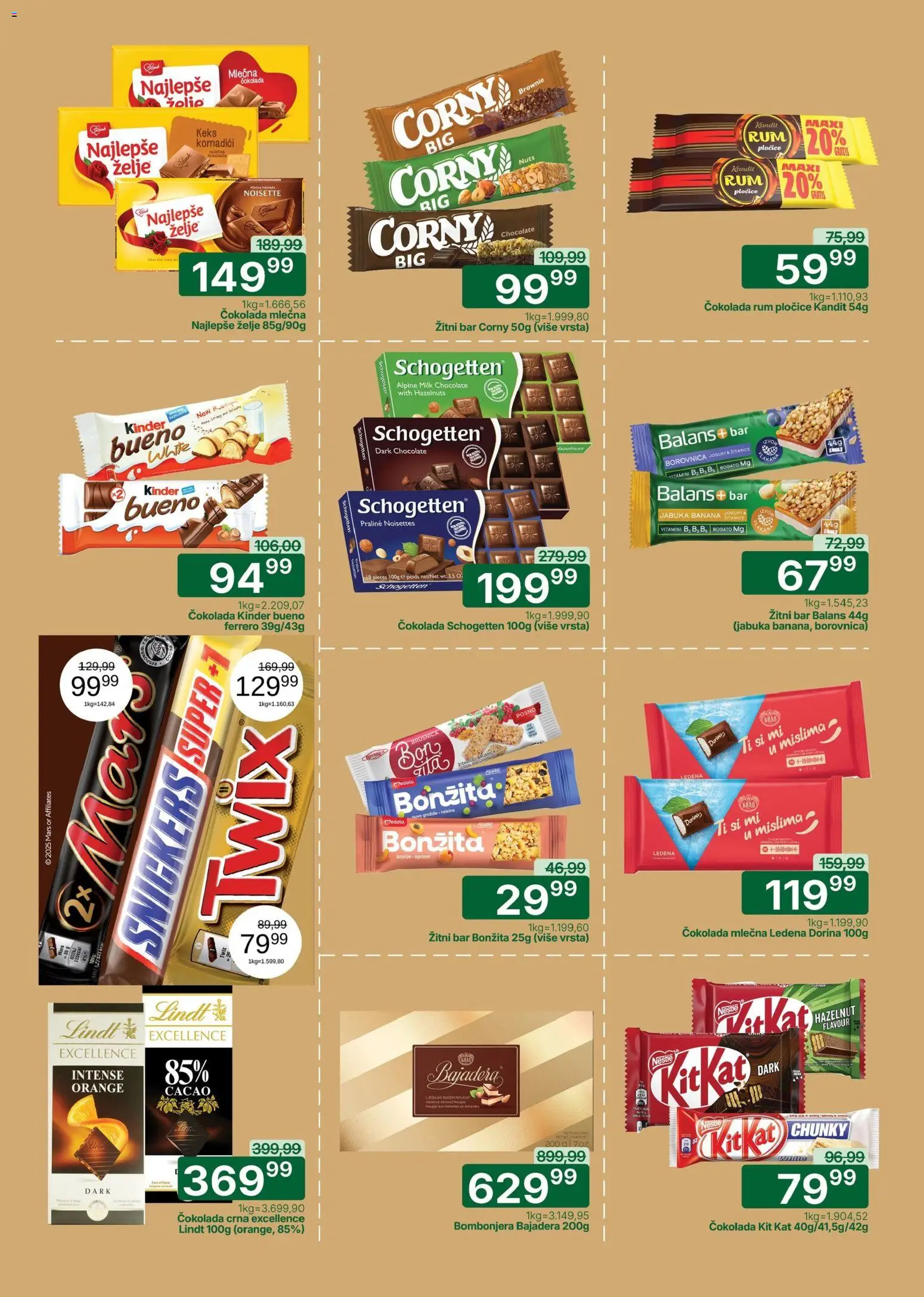Univerexport katalog - važi od 11.05.2026 | Strana: 18 | Proizvode: Banana, Žitarice, Keks, Ferrero