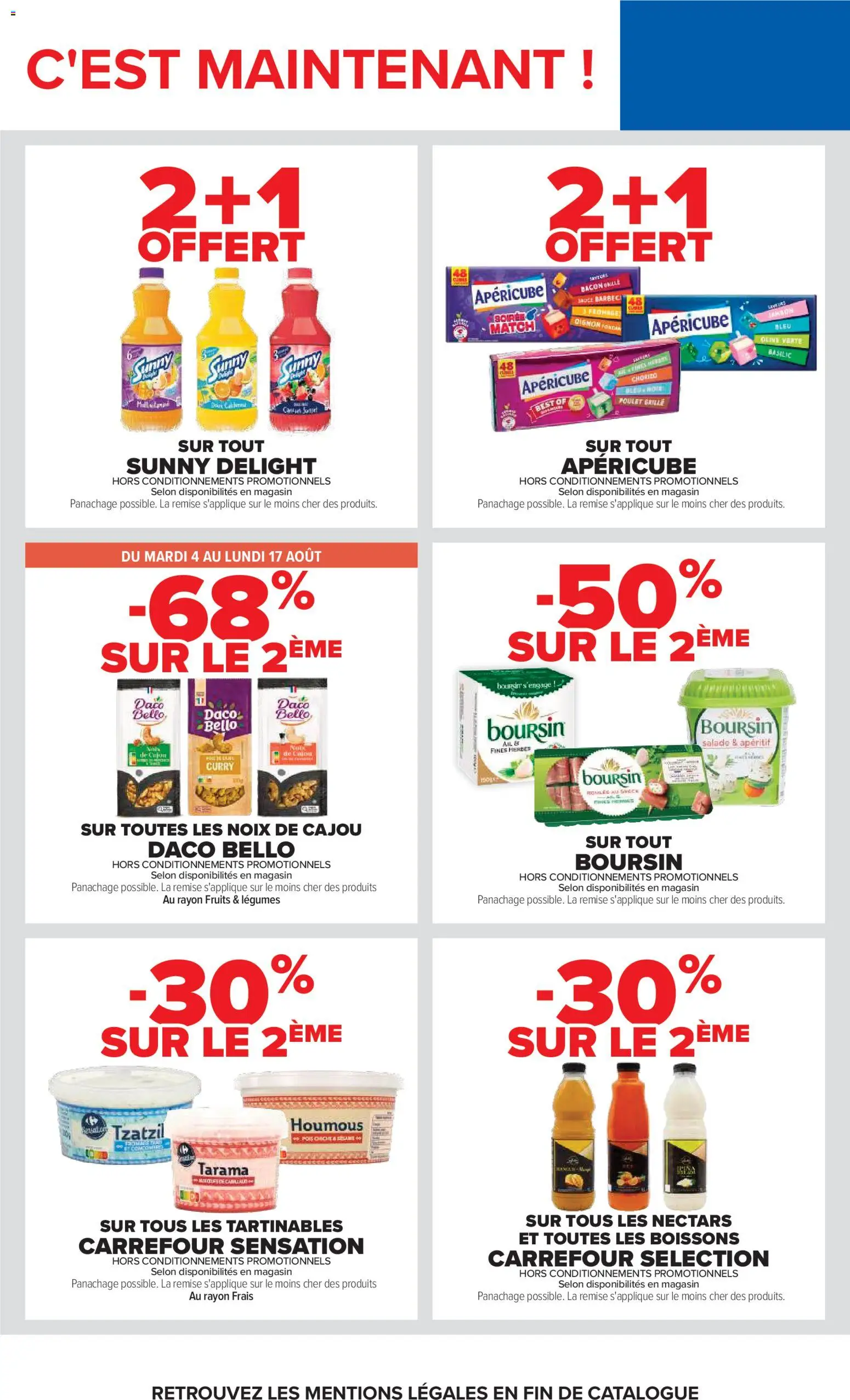 {H1} | Page: 40 | Produits: Boissons, Fruits, Boursin, Noix