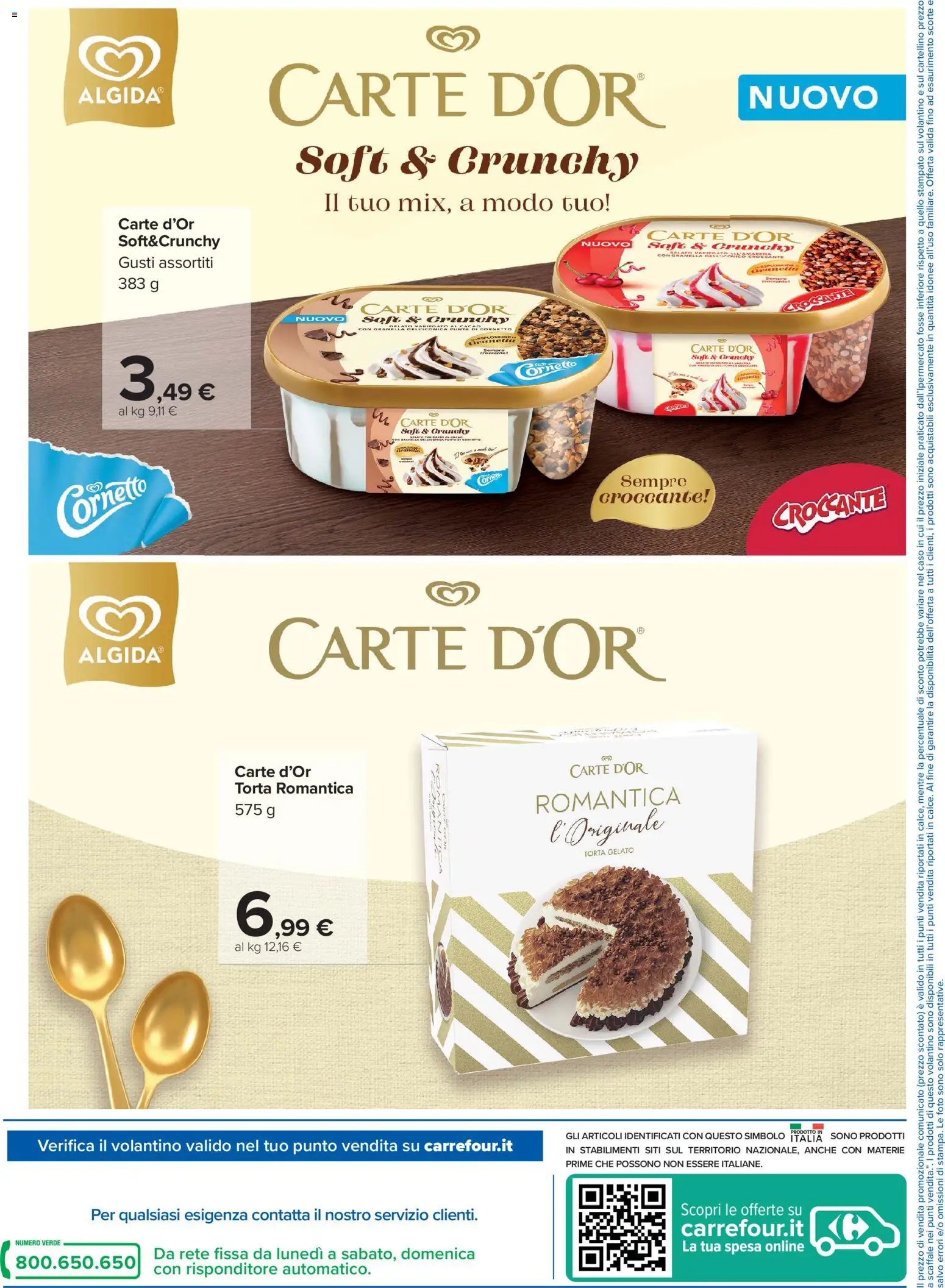 Volantino Carrefour del 30.06.2026 | Pagina: 2 | Prodotti: Cornetto, Gelato, Torta, Scaffale