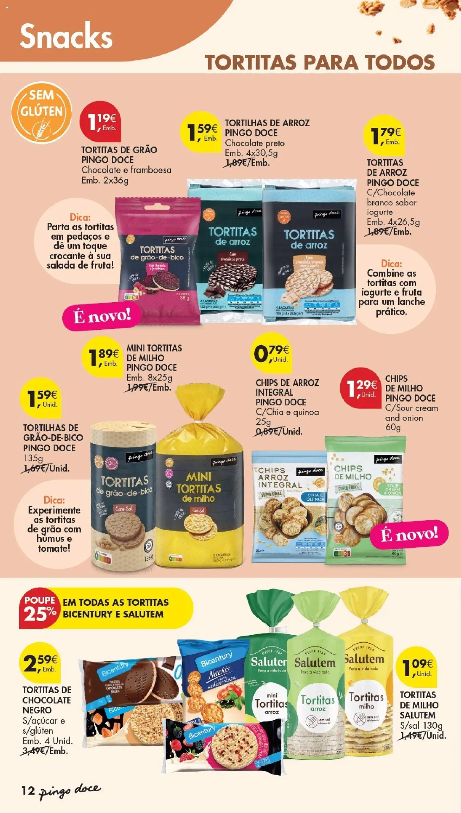 Pingo Doce Folheto Bem Estar Especial Beleza │ válido de 20/09/2026 | Página: 12 | Produtos: Chocolate branco, Tortilhas, Sal, Tomate