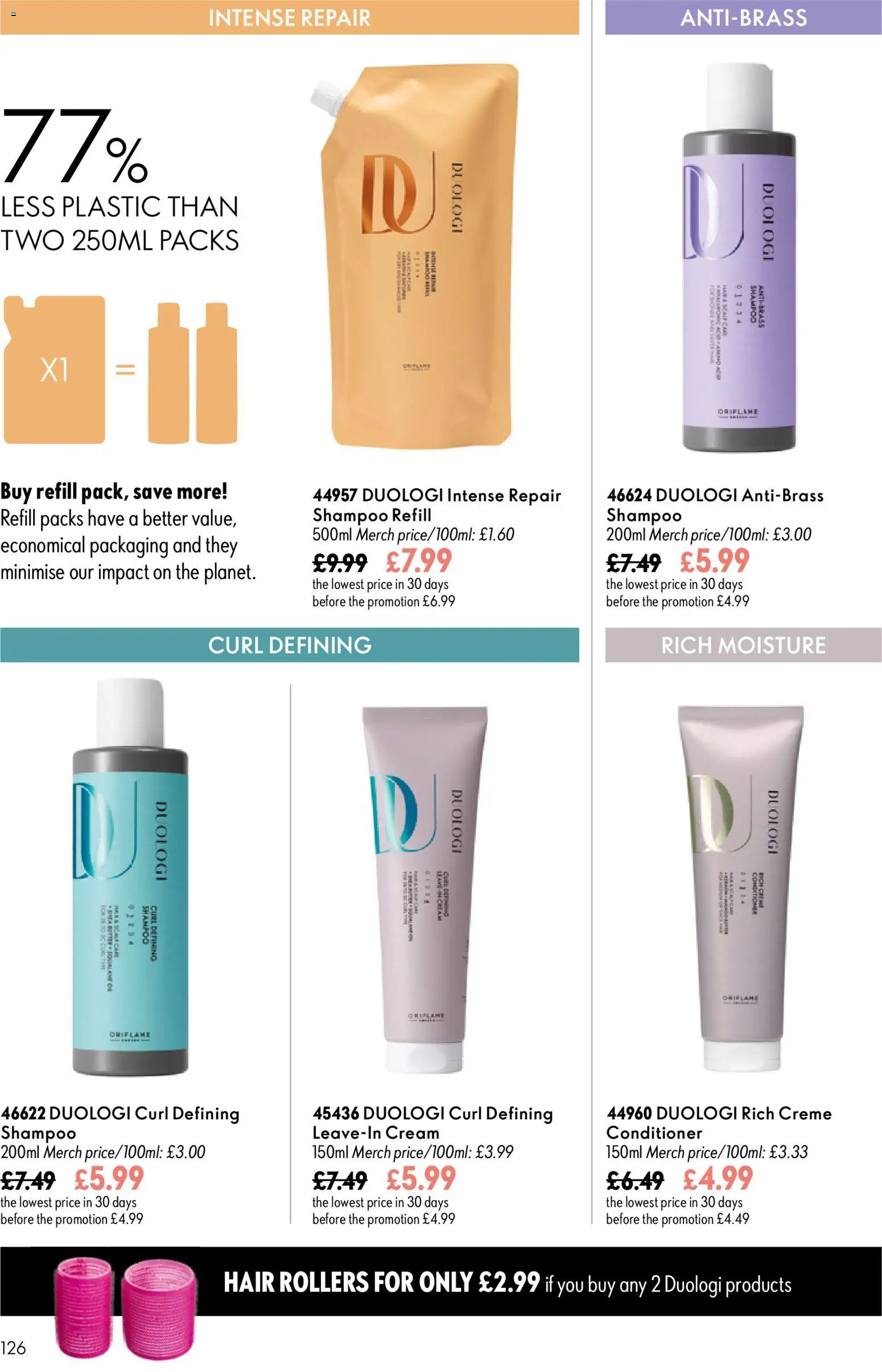 {H1} | Page: 126 | Products: Shampoo, Conditioner, Cream