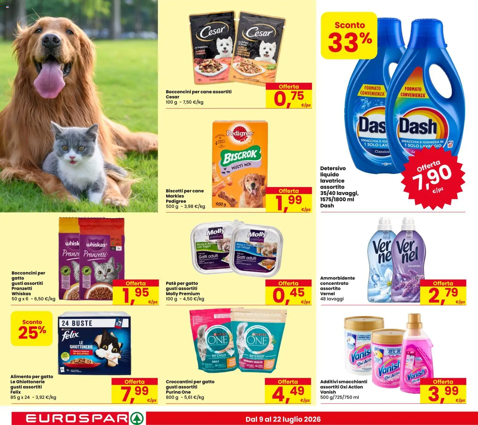 Volantino Despar del 09/07/2026 | Pagina: 18 | Prodotti: Paté, Yogurt, Pollo, Ammorbidente